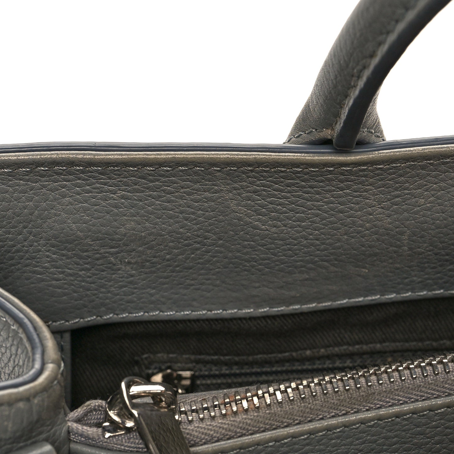 Grained Calfskin Small Neo Executive Shopper Tote Grey