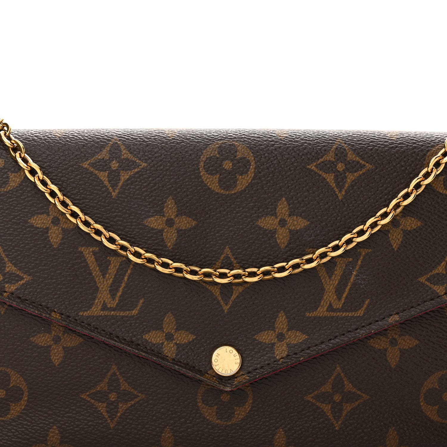 Louis Vuitton Monogram Pochette Felicie Chain Wallet Fuchsia 9 of 13