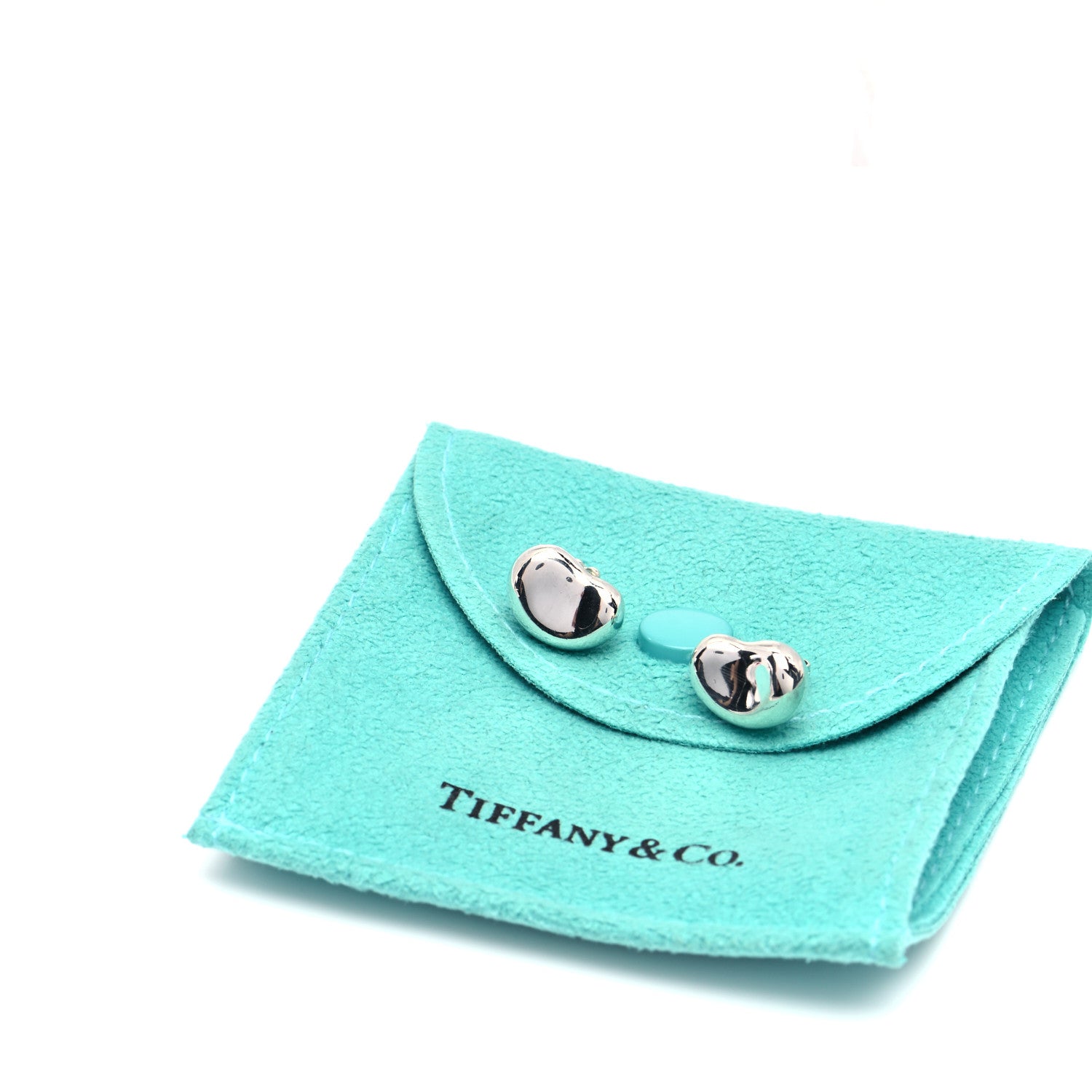 Tiffany Sterling Silver 12mm Elsa Peretti Bean Earrings 7 of 7