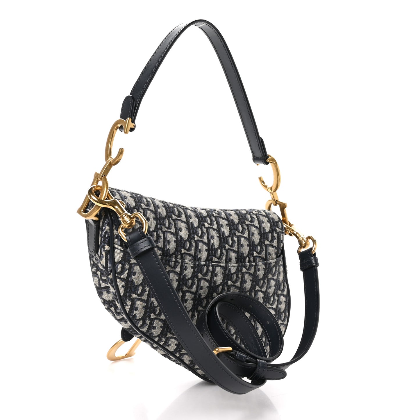 Oblique Saddle Bag With Strap Blue