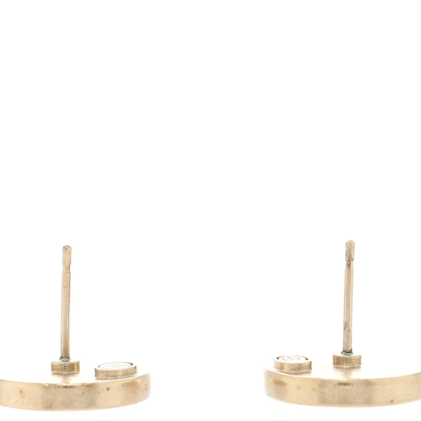 Pearl Coco Round Earrings Gold Pearly White