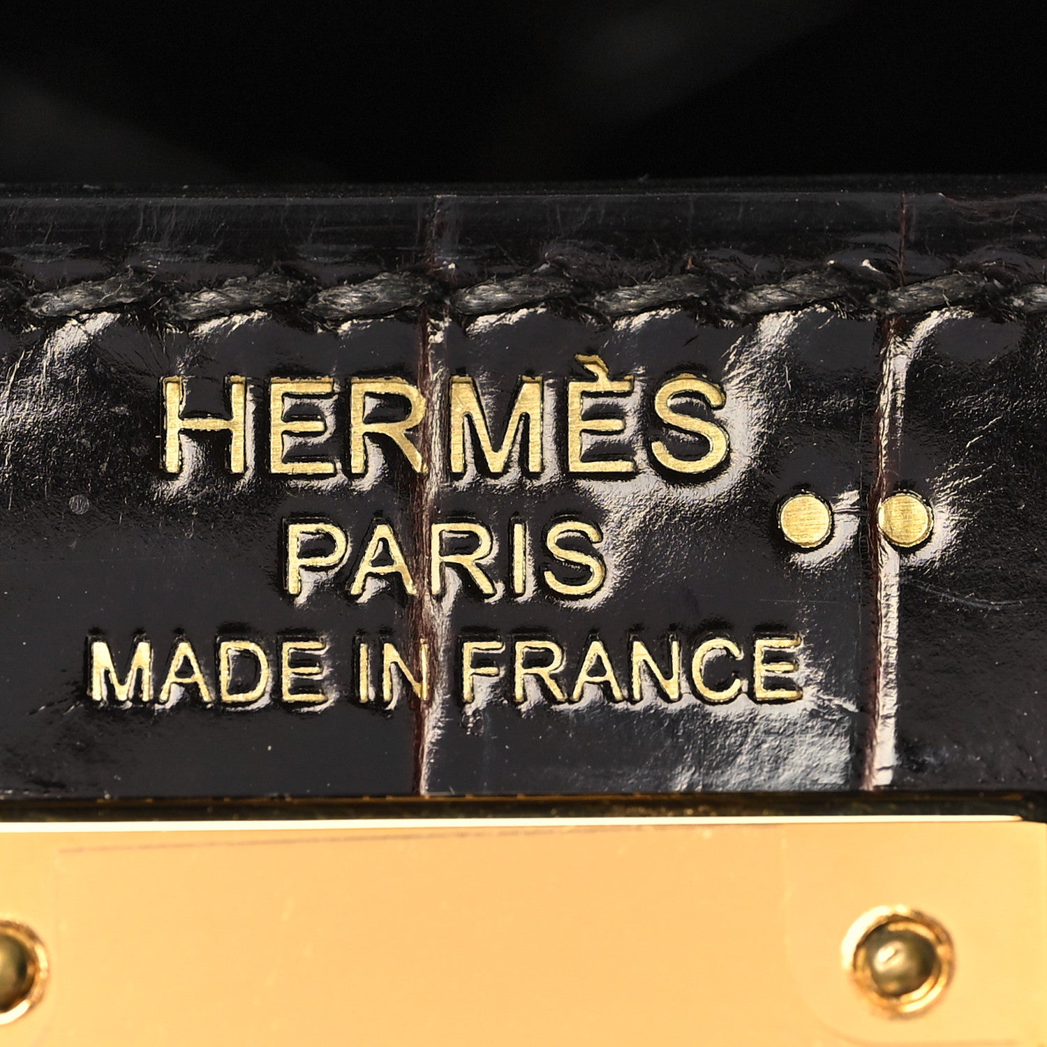 Hermes Shiny Niloticus Crocodile Kelly Sellier 28 Macassar 24 of 38