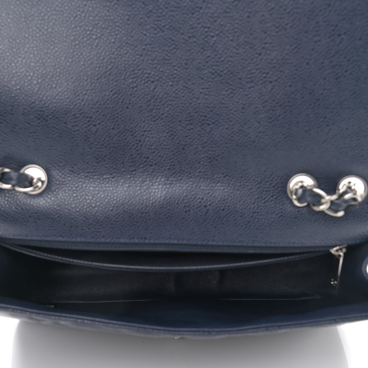 Caviar Quilted Jumbo Single Flap Navy