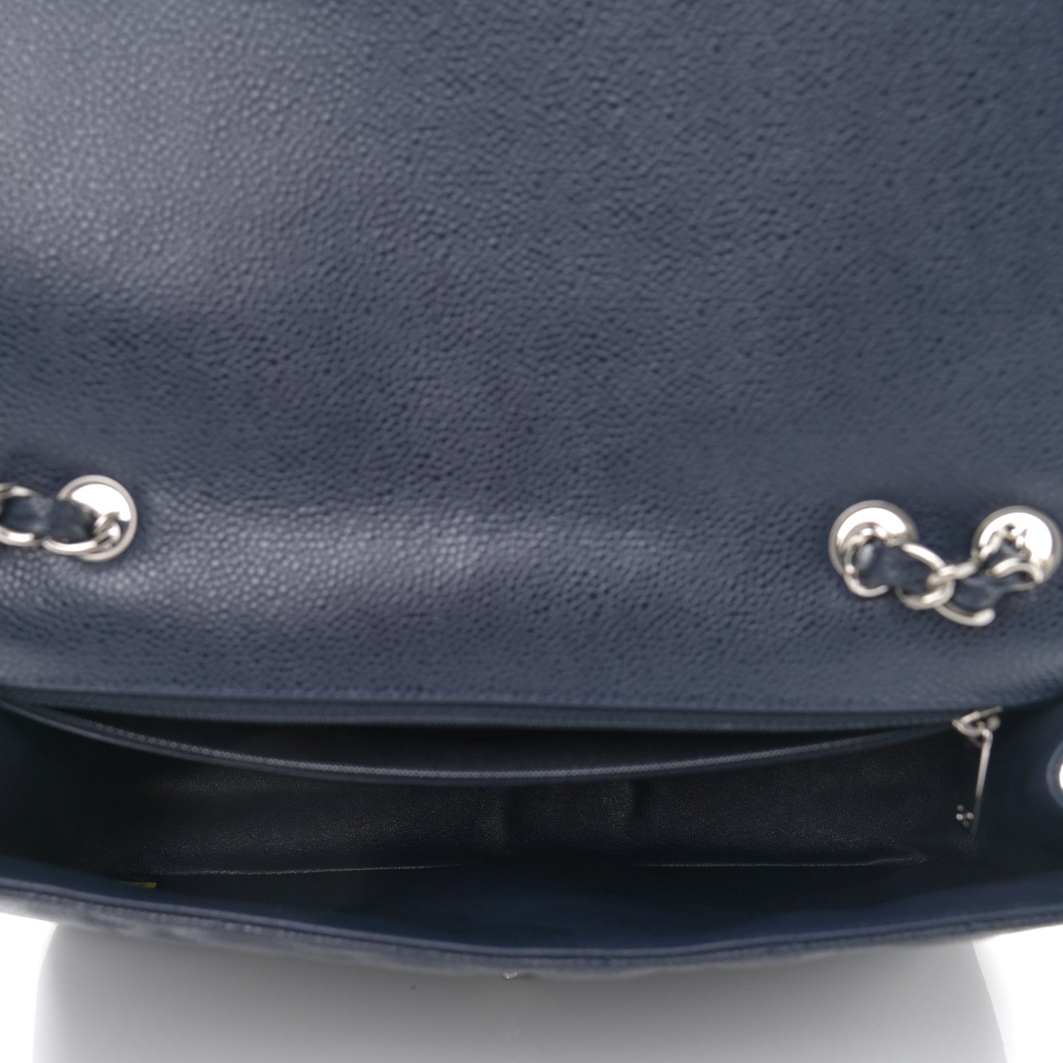 Chanel Caviar Quilted Jumbo Single Flap Navy 5 of 10