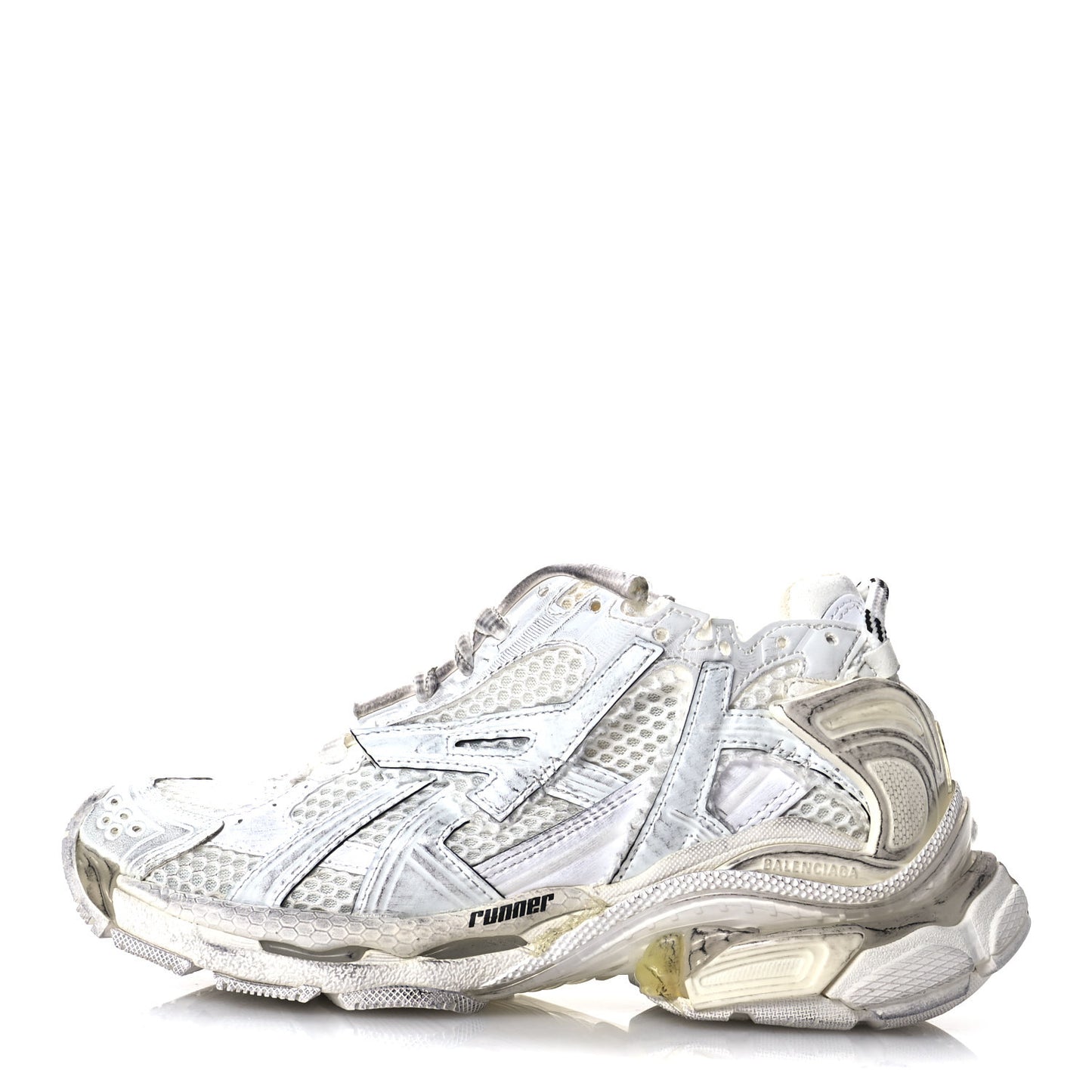 Mesh Rubber Monocolor Womens Runner Sneakers 36 White