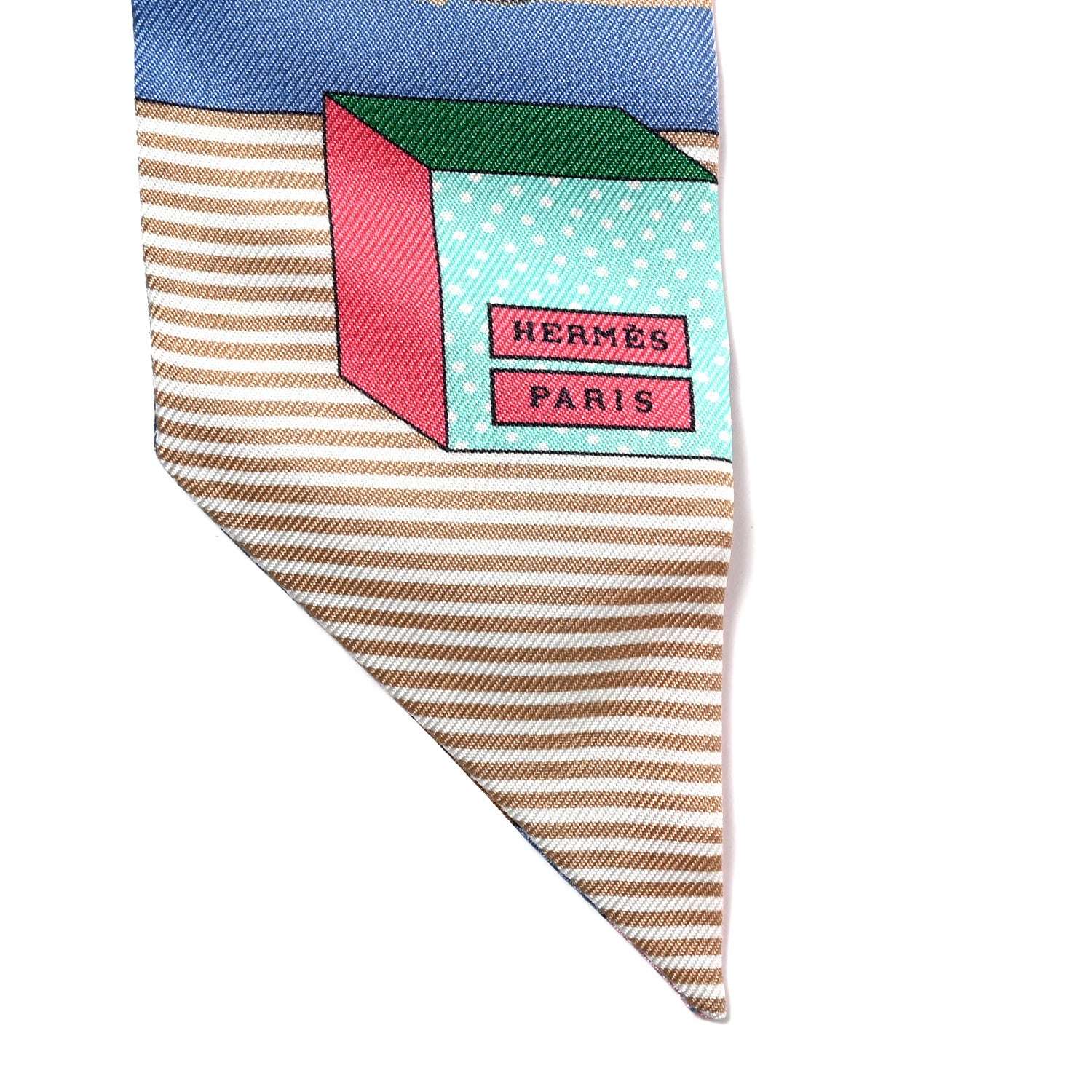 Hermes Silk Twilly Grand Theatre Nouveau Bleu Lavande Rose Vert 2 of 4