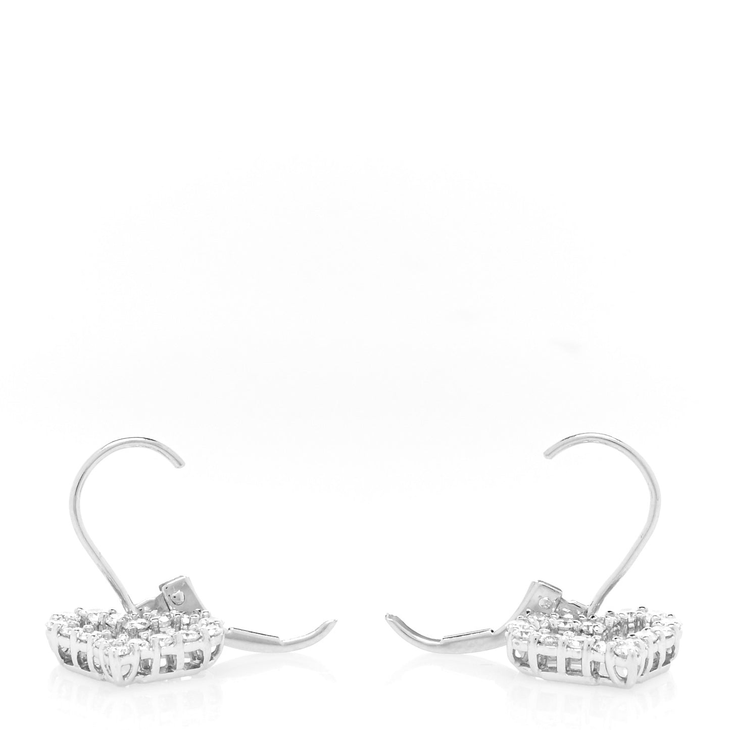 Platinum Diamond Heart Drop Earrings
