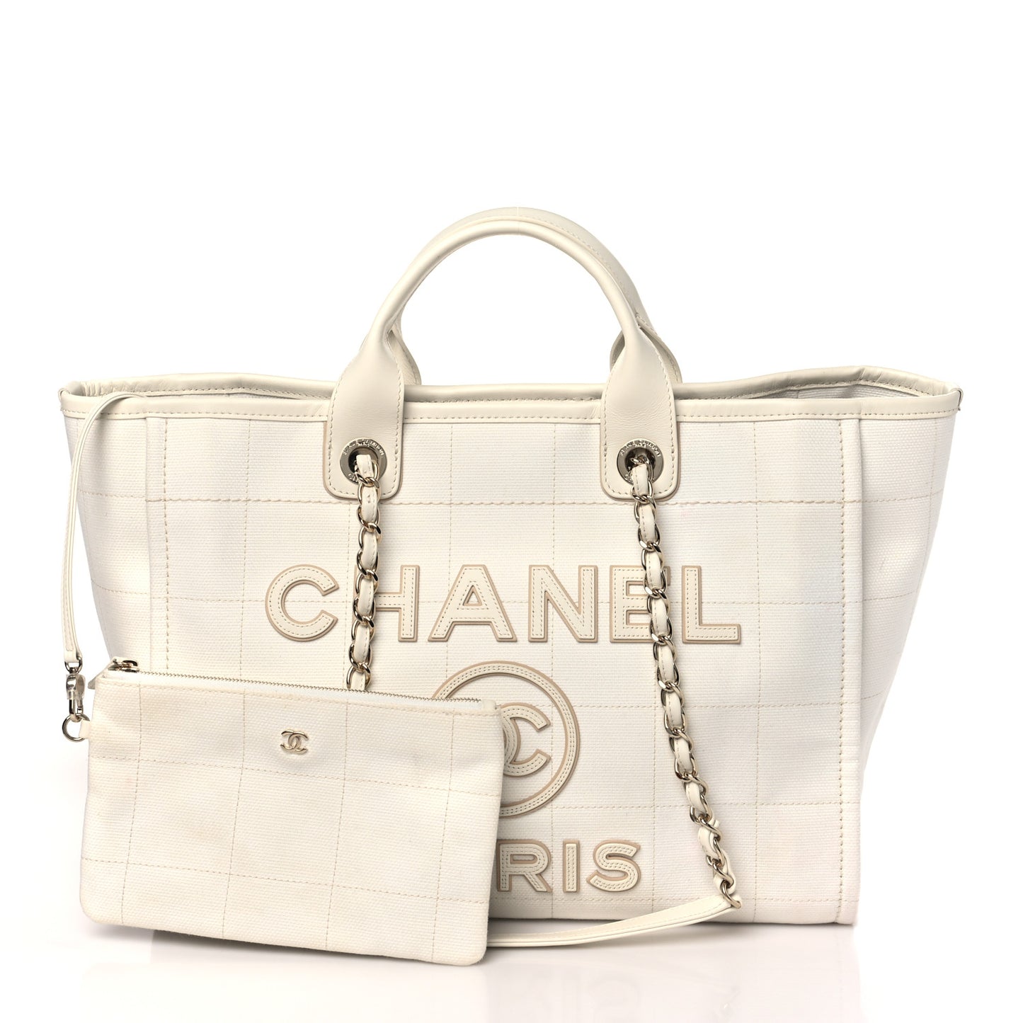 Cotton Medium Deauville Tote White