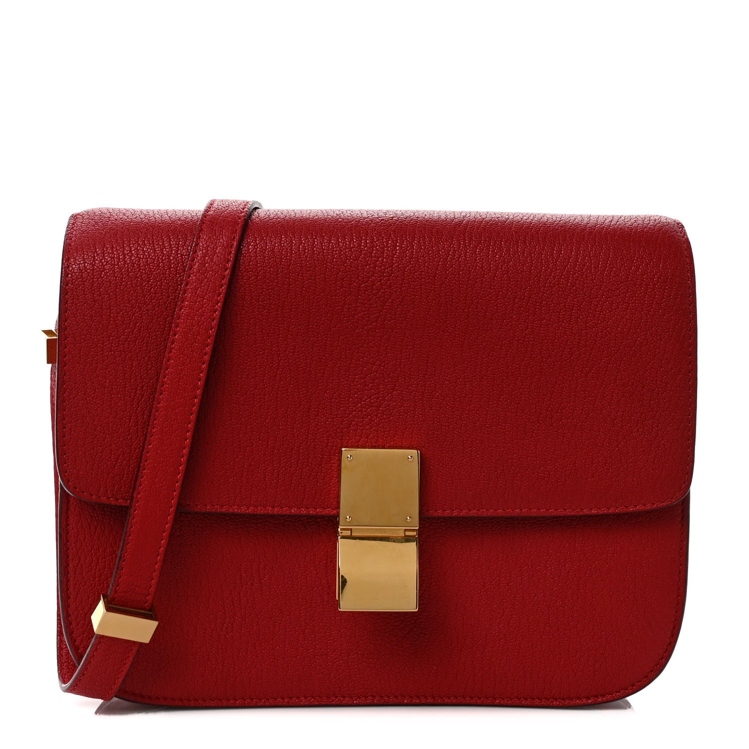 Celine Goatskin Medium Classic Box Flap Bag Carmin 1 of 9