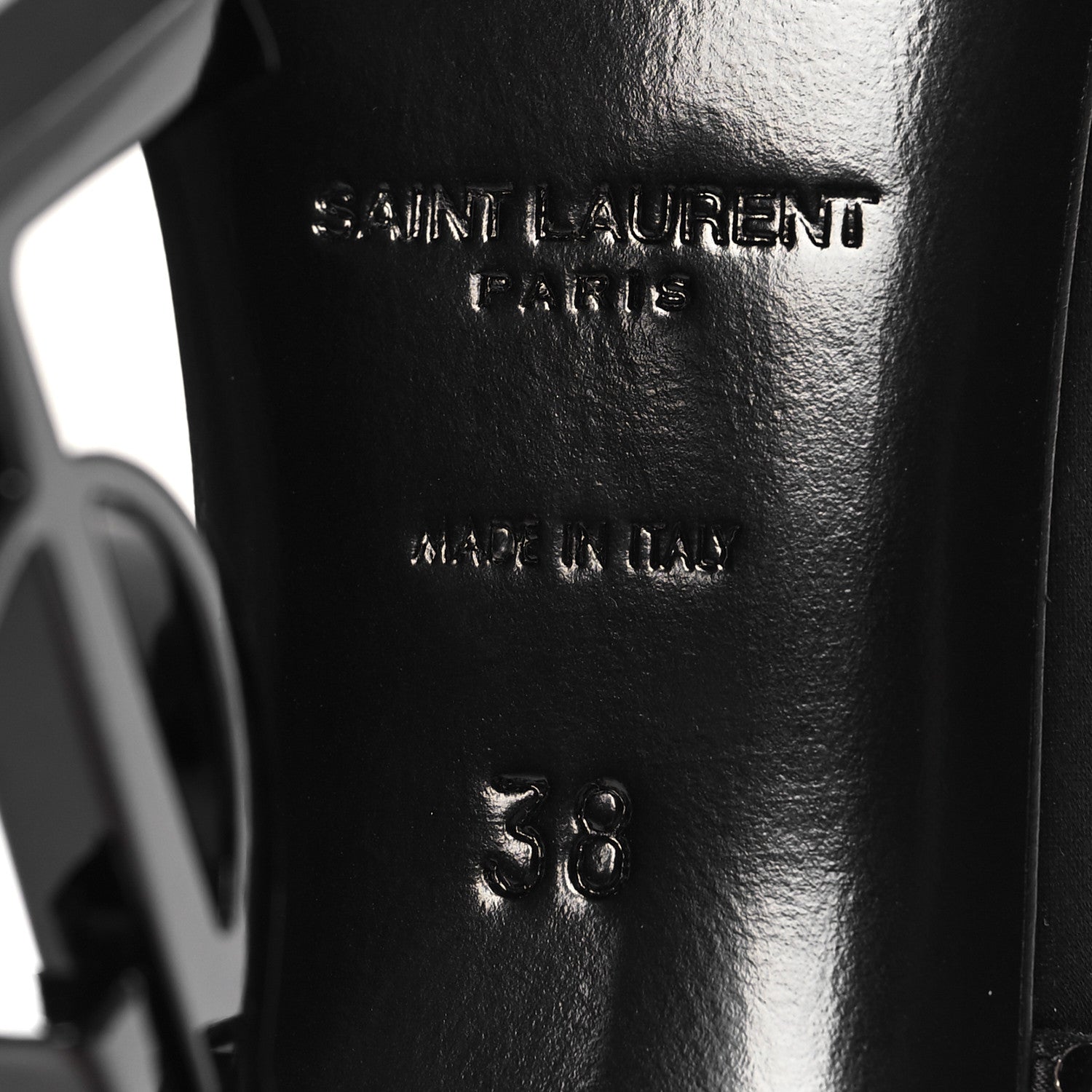 Saint Laurent Crepe Satin Strass Opyum 110 Sandals 38 Black 7 of 8
