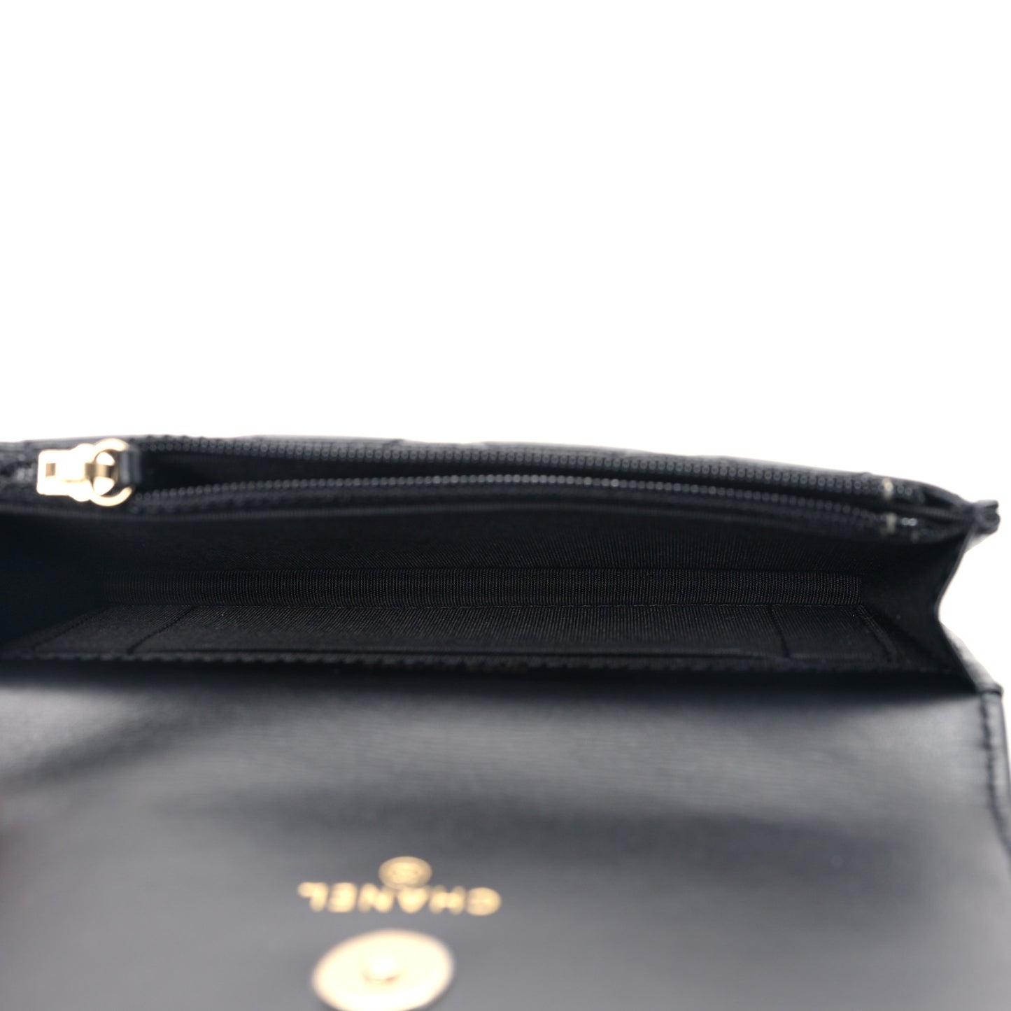 Calfskin Quilted Mini Maxi Pearls Wallet On Chain WOC Black