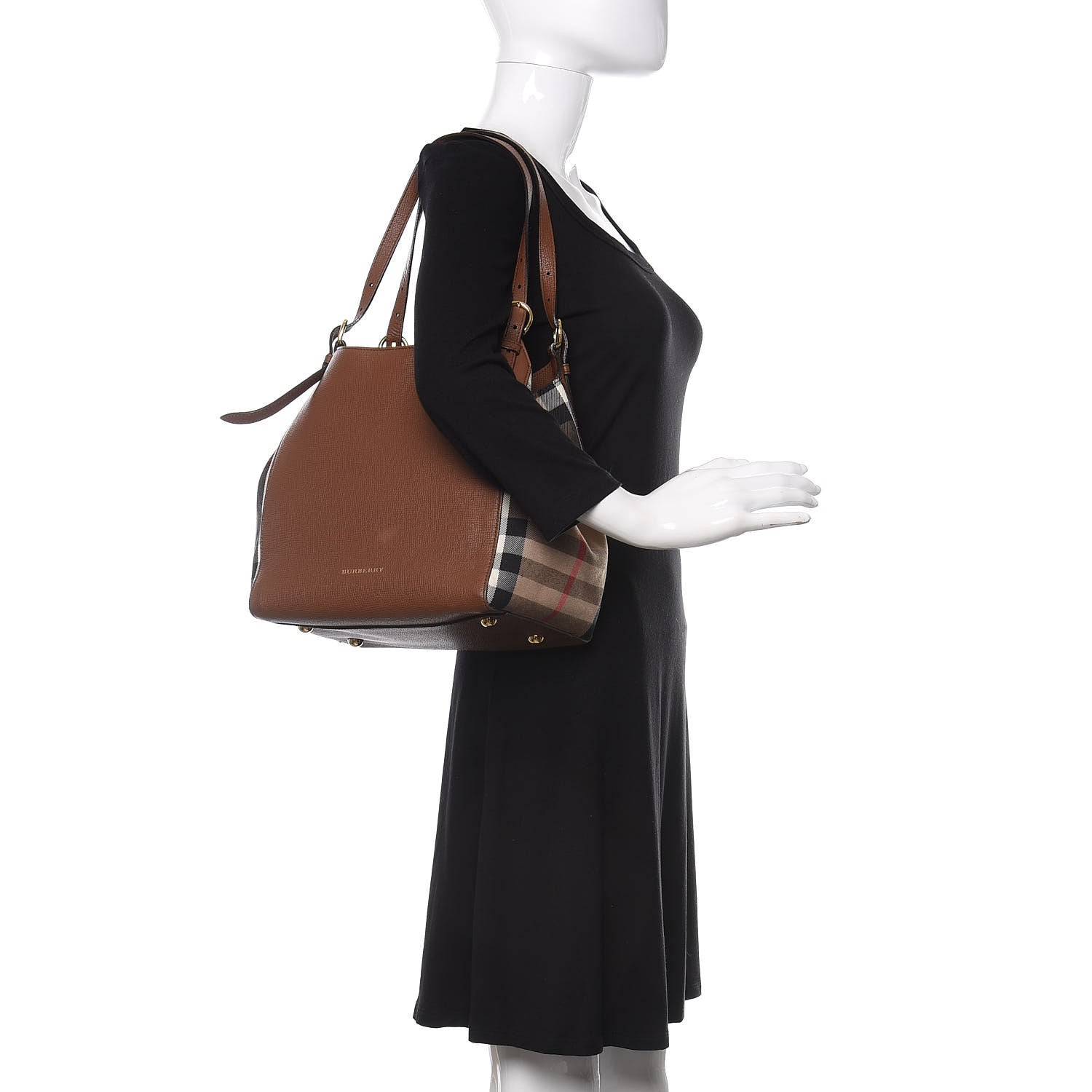 Burberry Grainy Calfskin House Check Small Canterbury Dark Sand 2 of 13