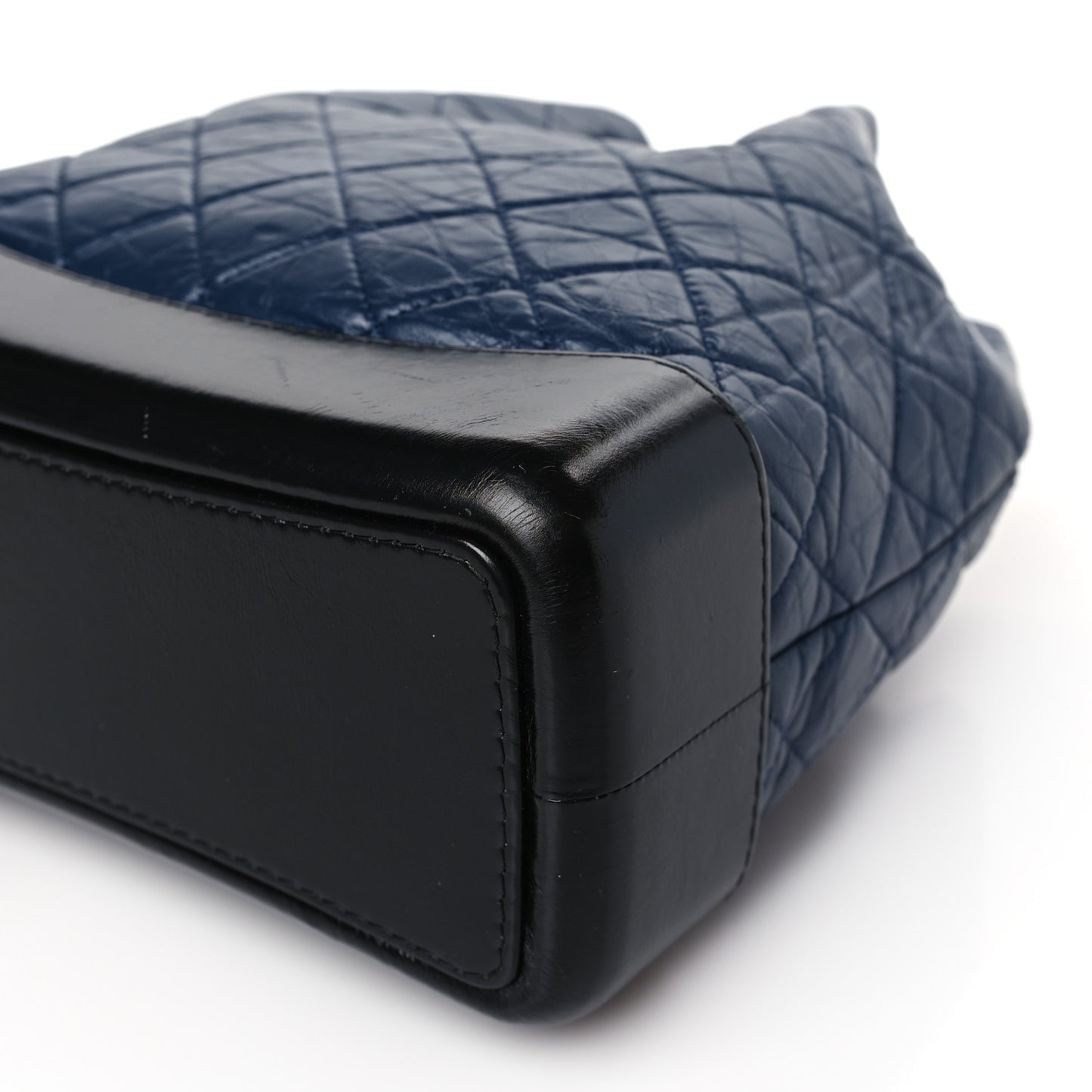 Aged Calfskin Quilted Gabrielle Backpack Navy Black