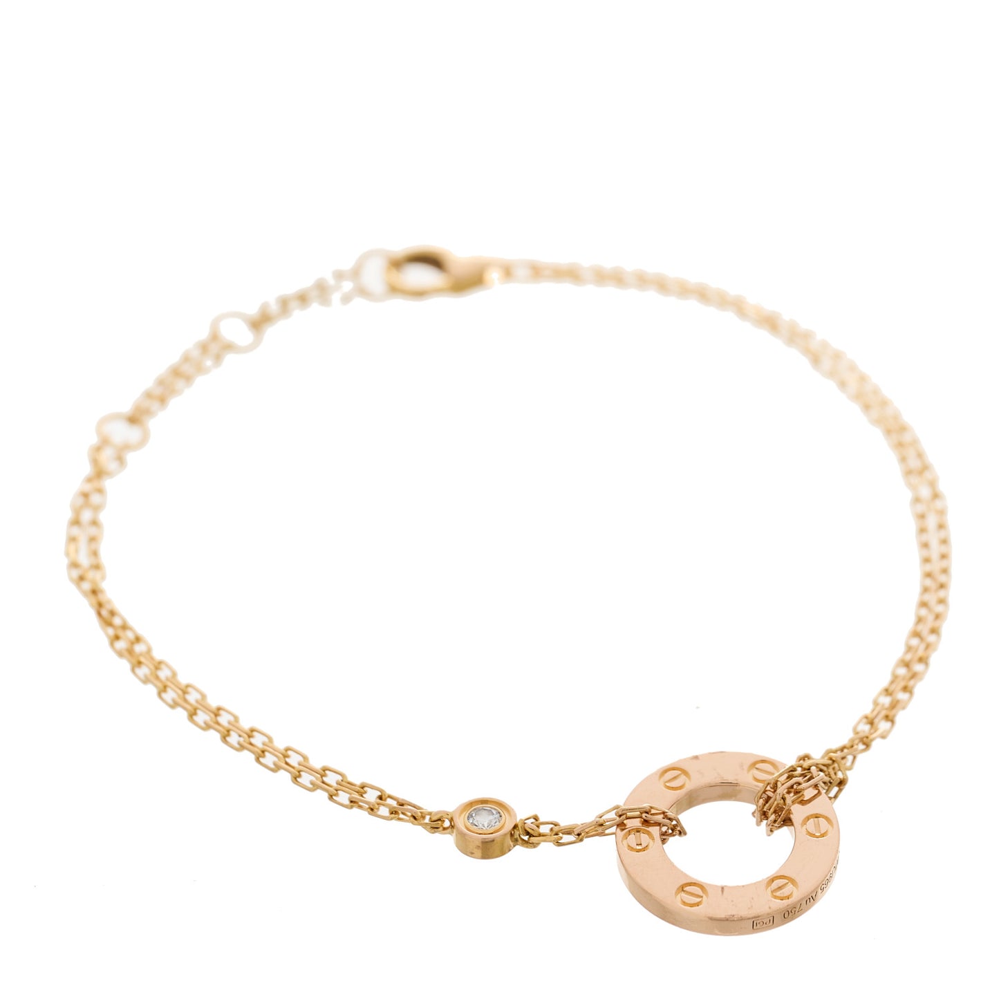 18K Pink Gold Diamond Love Bracelet