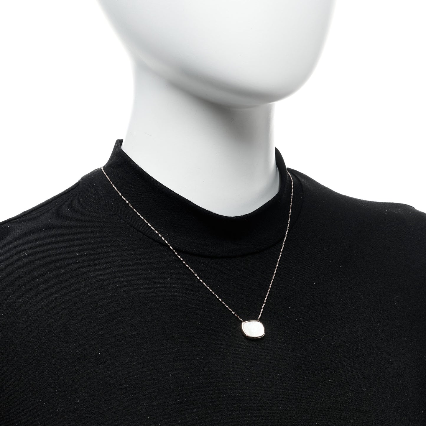 18K Rose Gold Mother of Pearl Amphibole Pendant Necklace