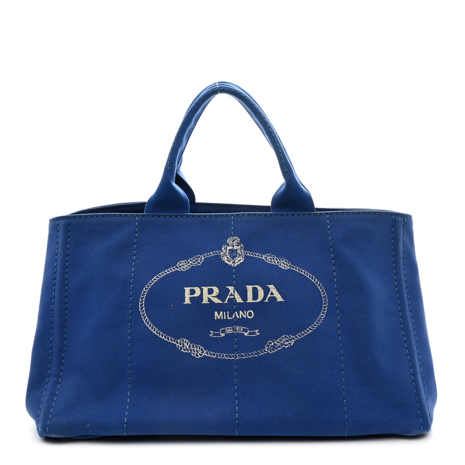 Prada Canapa Logo Tote Cobalto 1819028 – FASHIONPHILE
