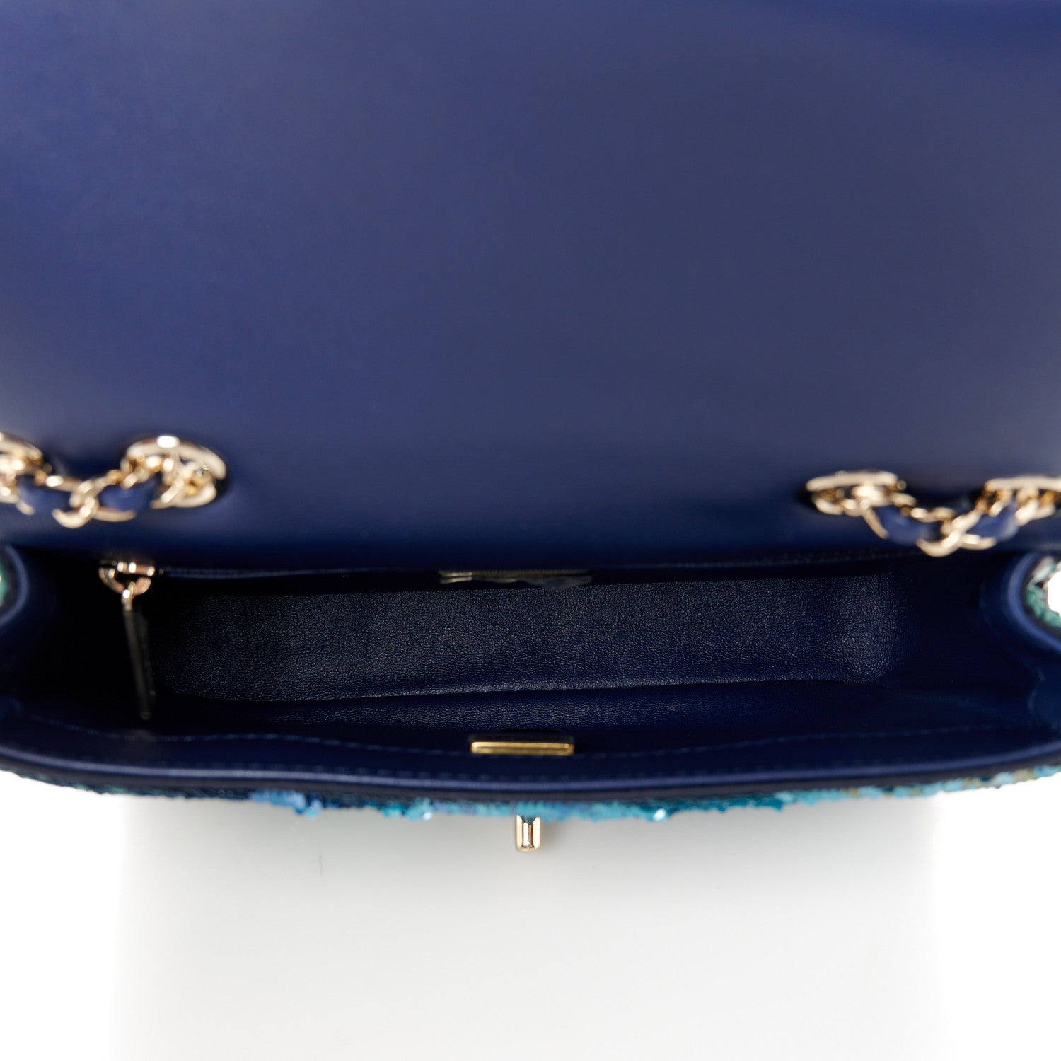 Chanel Shaded Sequins Mini Flap Light Green Dark Brown White Blue 5 of 11