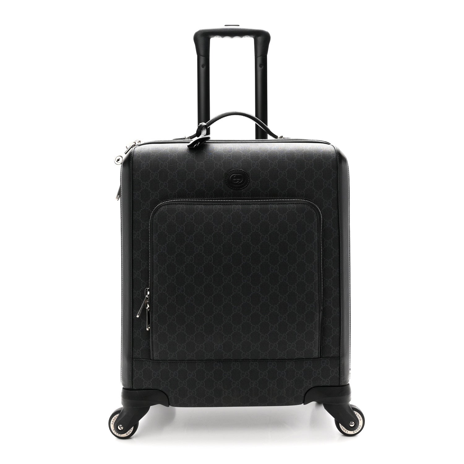 GUCCI ブラック GGパターン キャリーケース訳あり Gucci GG Supreme Monogram Calfskin Carry On Trolley Black 1889700