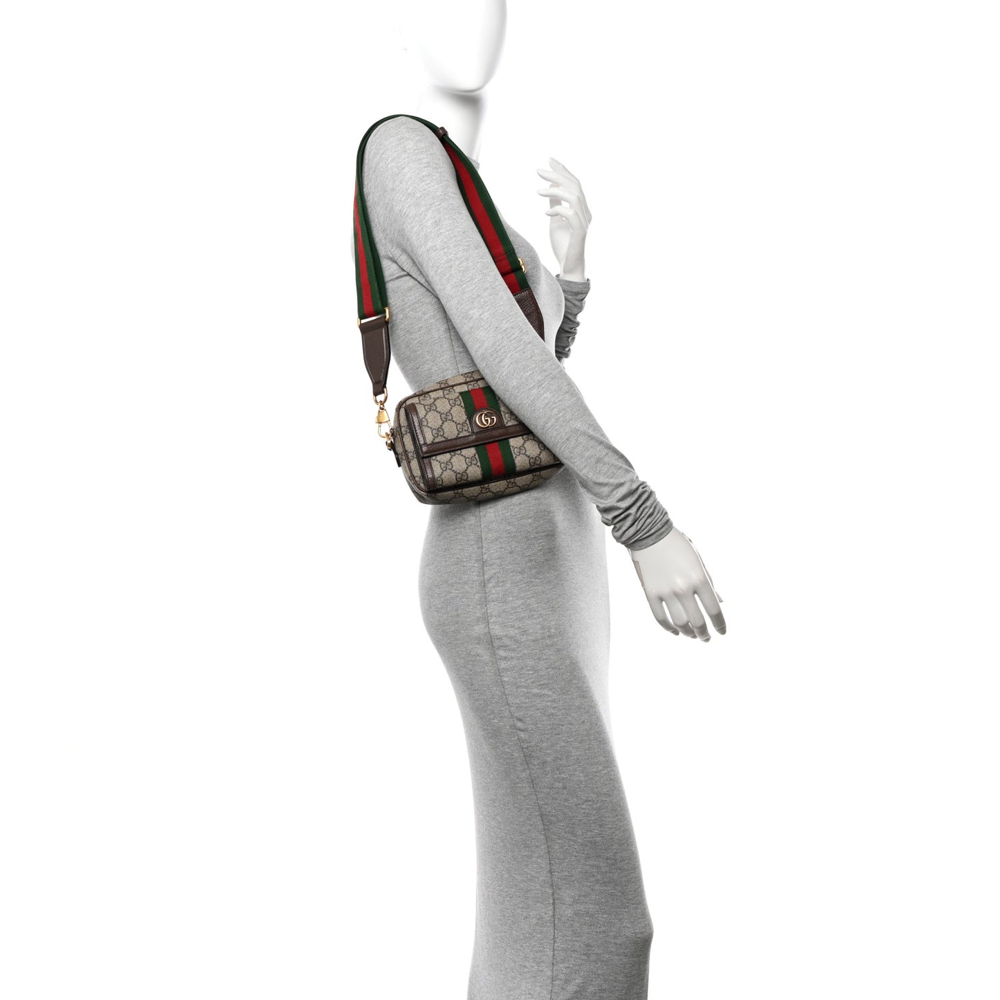 GG Supreme Monogram Web Mini Ophidia Bag Beige Ebony