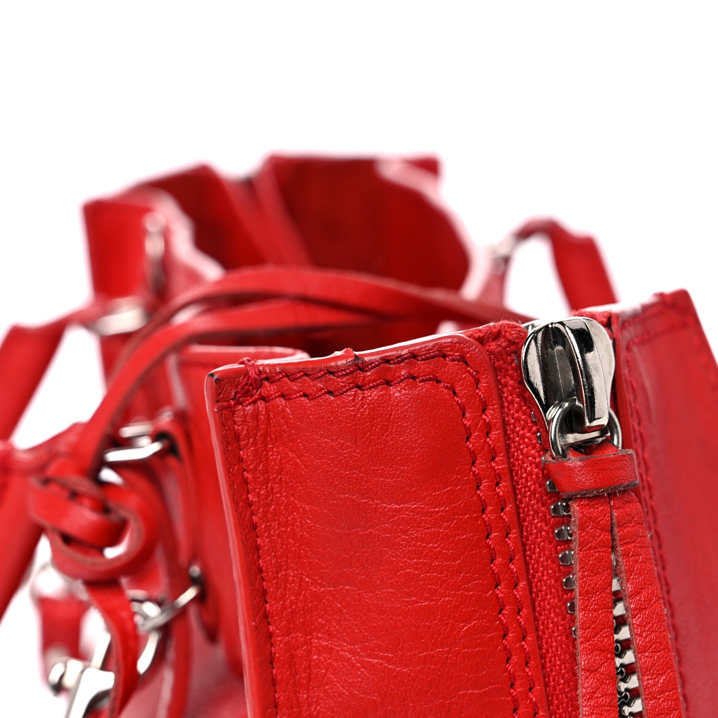 Veau Souple Papier Mini A4 Tote Rouge Cerise