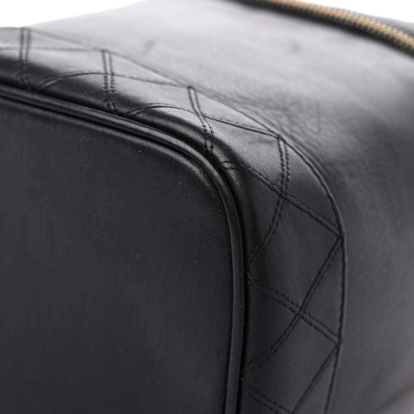 Lambskin Vanity Cosmetic Bag Black