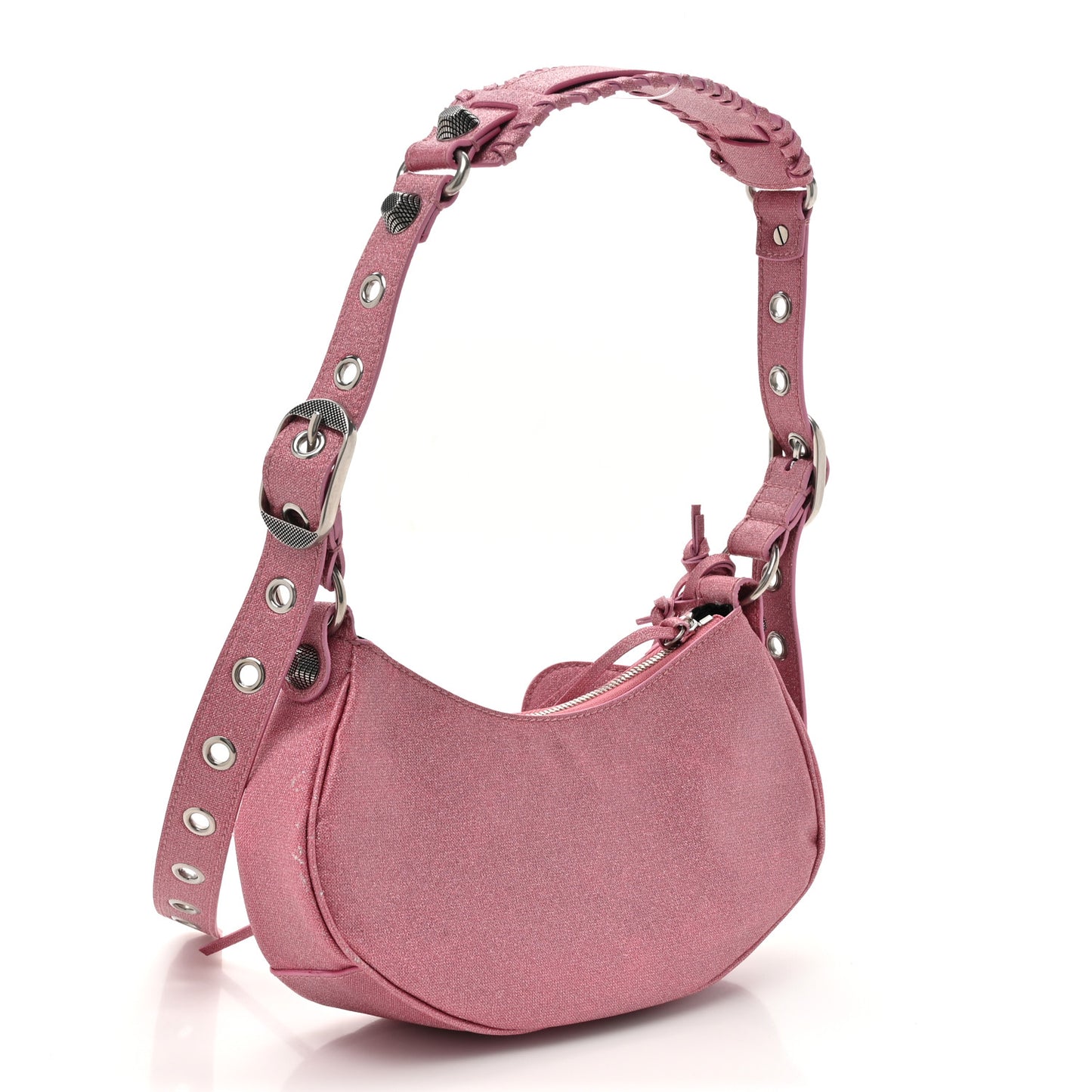 Sparkling Fabric Le Cagole Shoulder Bag XS Sweet Pink