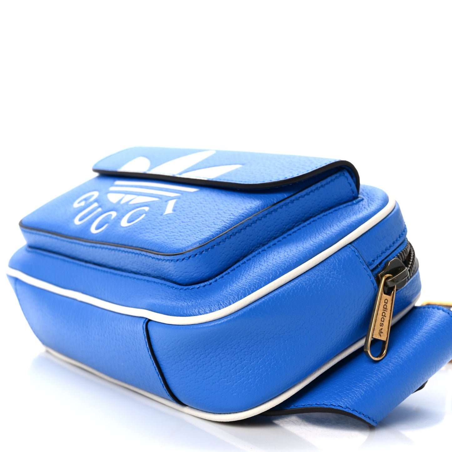 X ADIDAS Textured Dollar Calfskin Belt Bag Blue