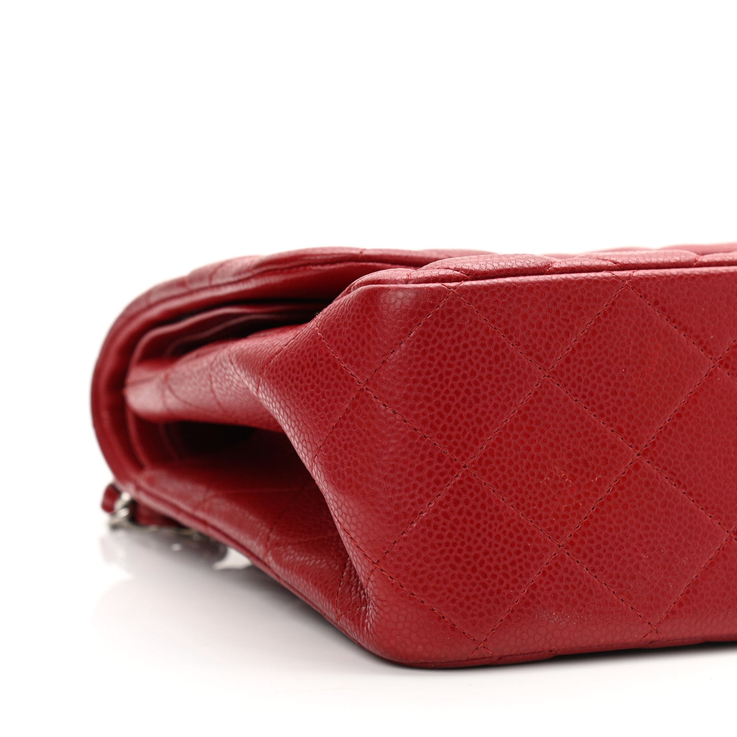 Caviar Quilted Jumbo Double Flap Red