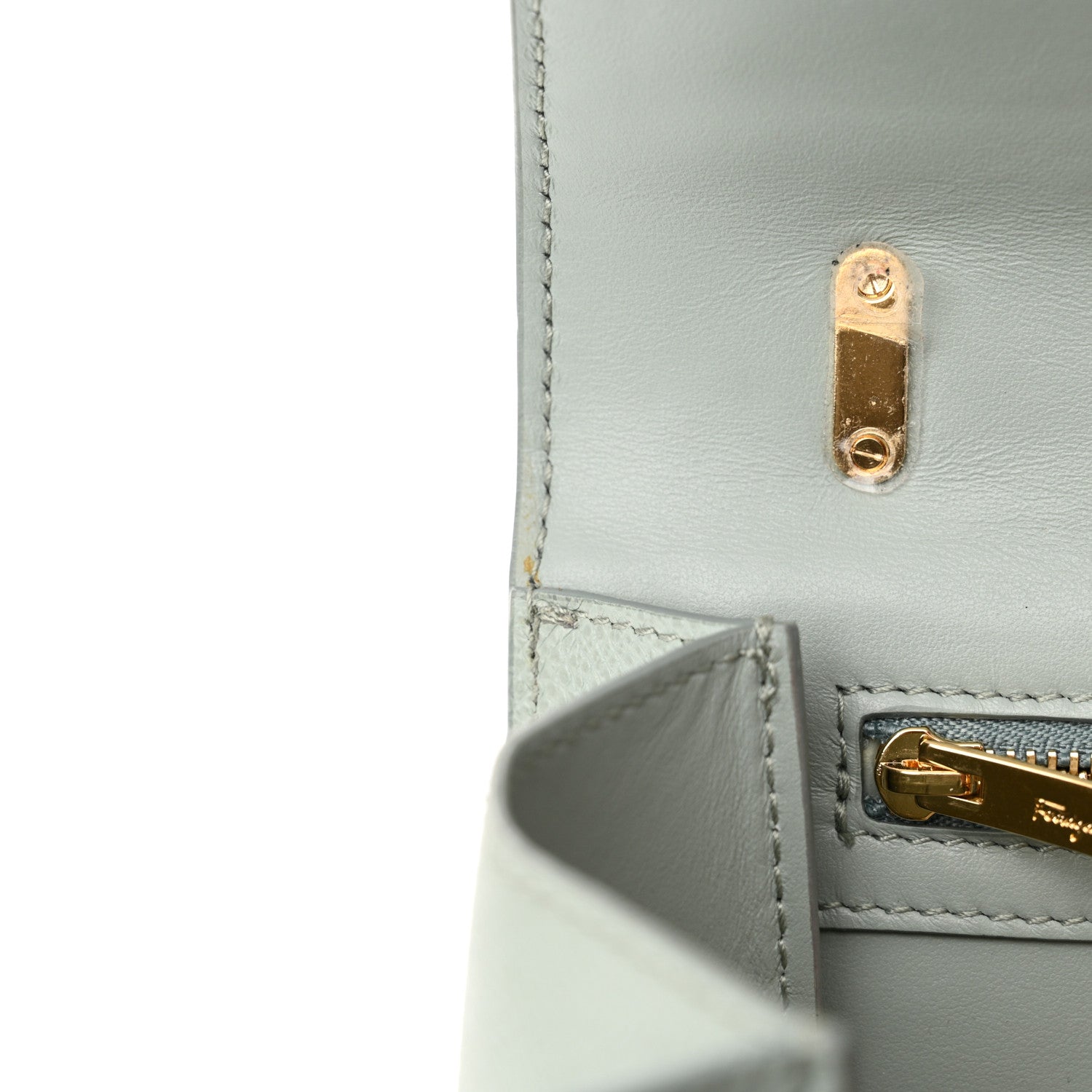 Salvatore Ferragamo Printed Calfskin Ginny Shoulder Bag Opal 11 of 11