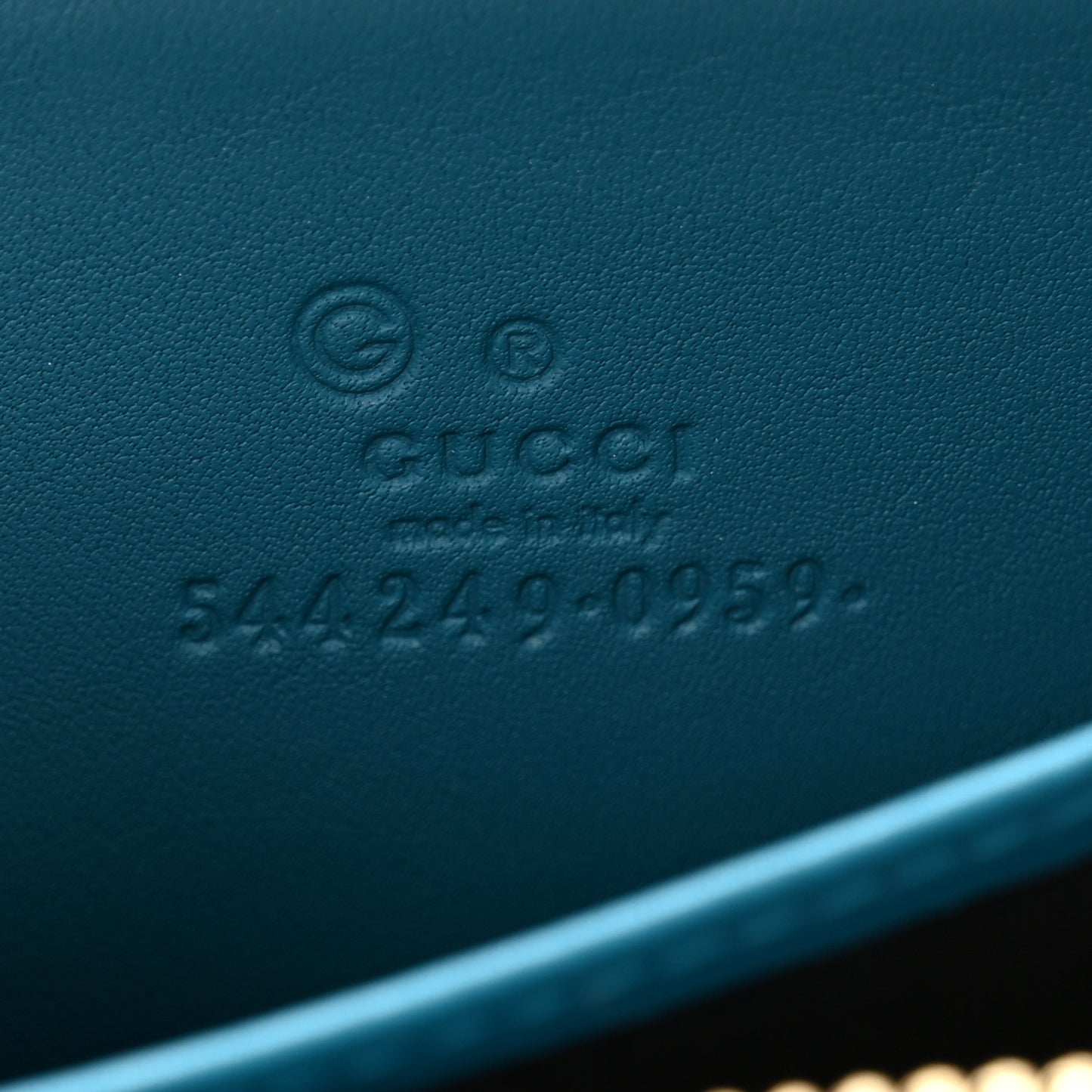Microguccissima Zip Around Card Case Deep Cobalt