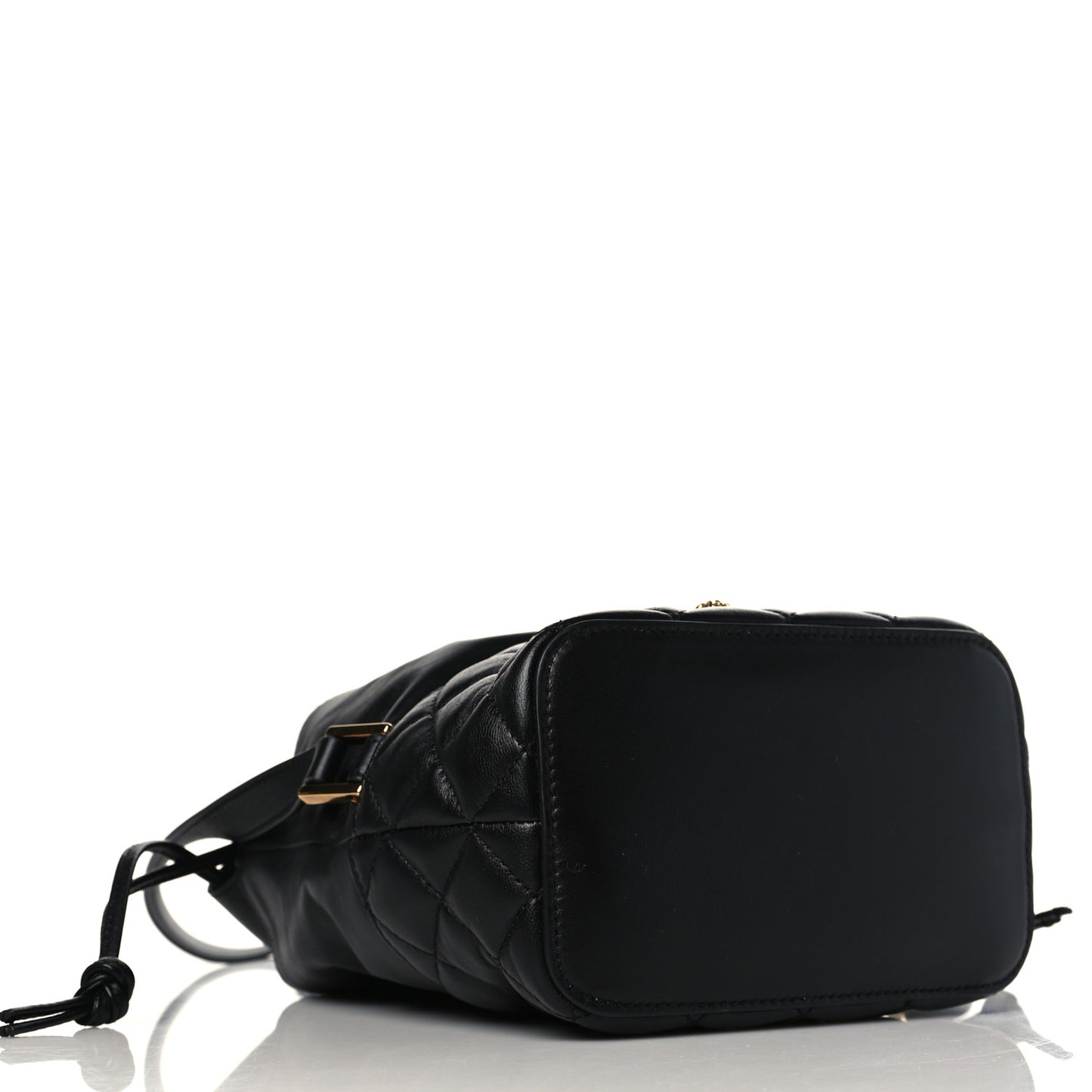 Nappa Quilted Medusa Bucket Bag Black