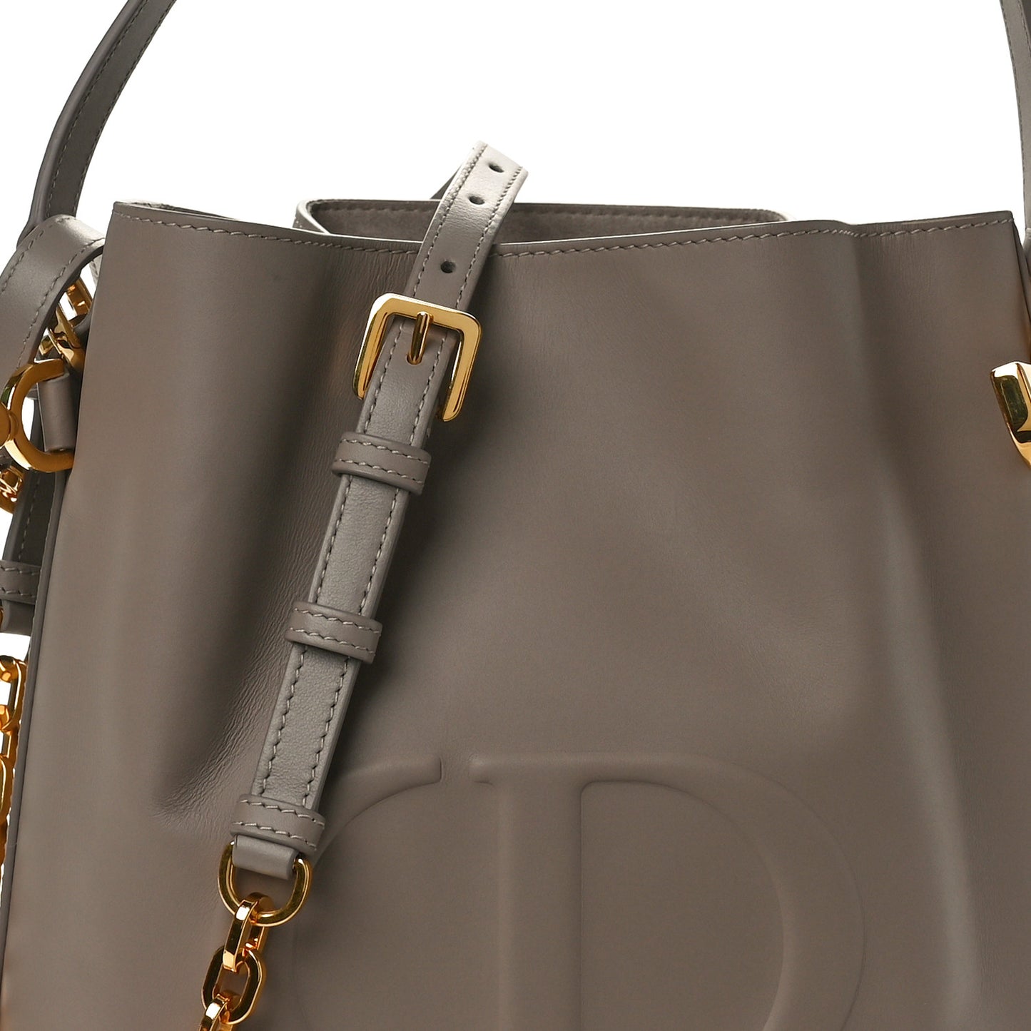 Calfskin CD Embossed Medium C'est Dior Bag Powder Beige