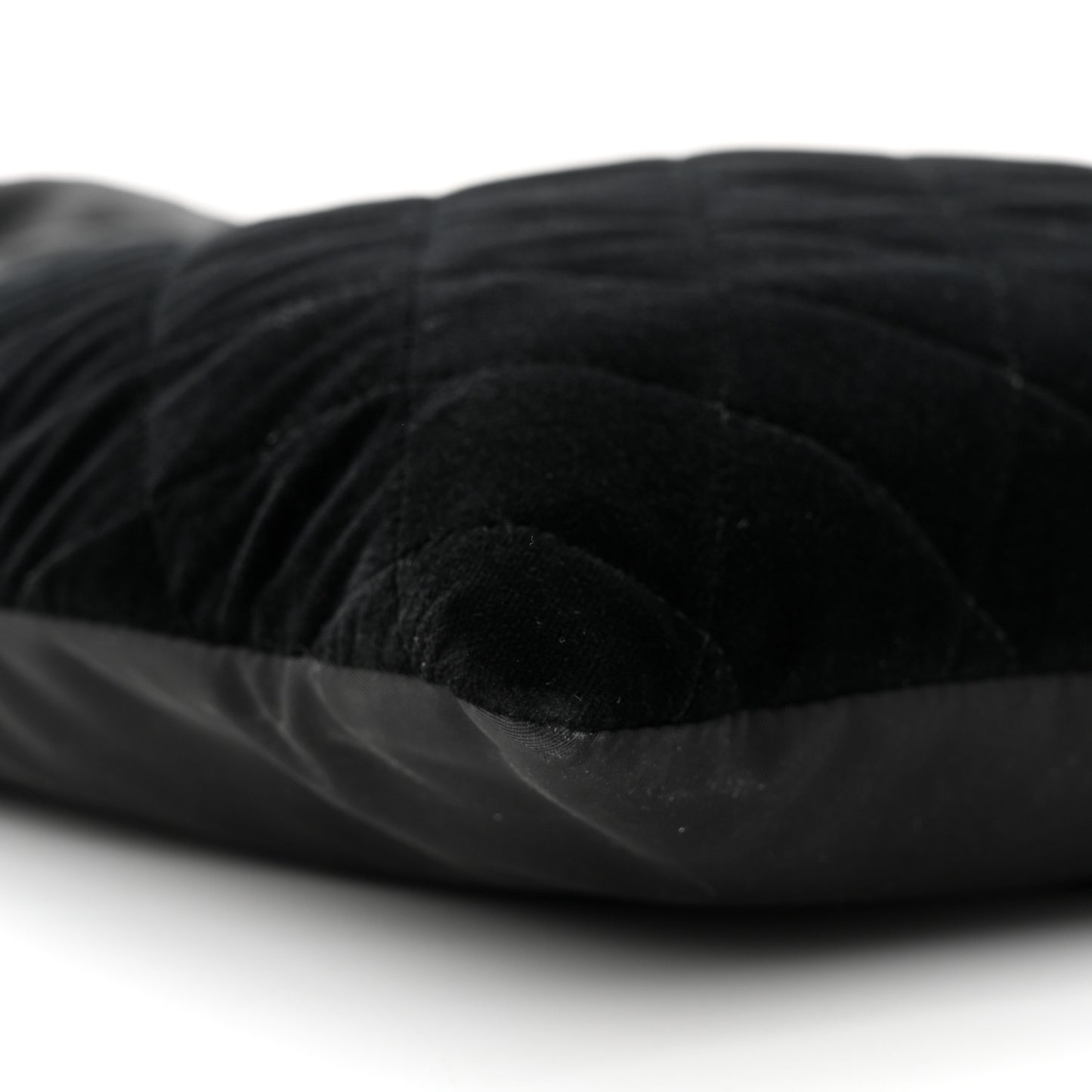 Tessuto Nylon Velluto Ricamo Small Drawstring Bag Black