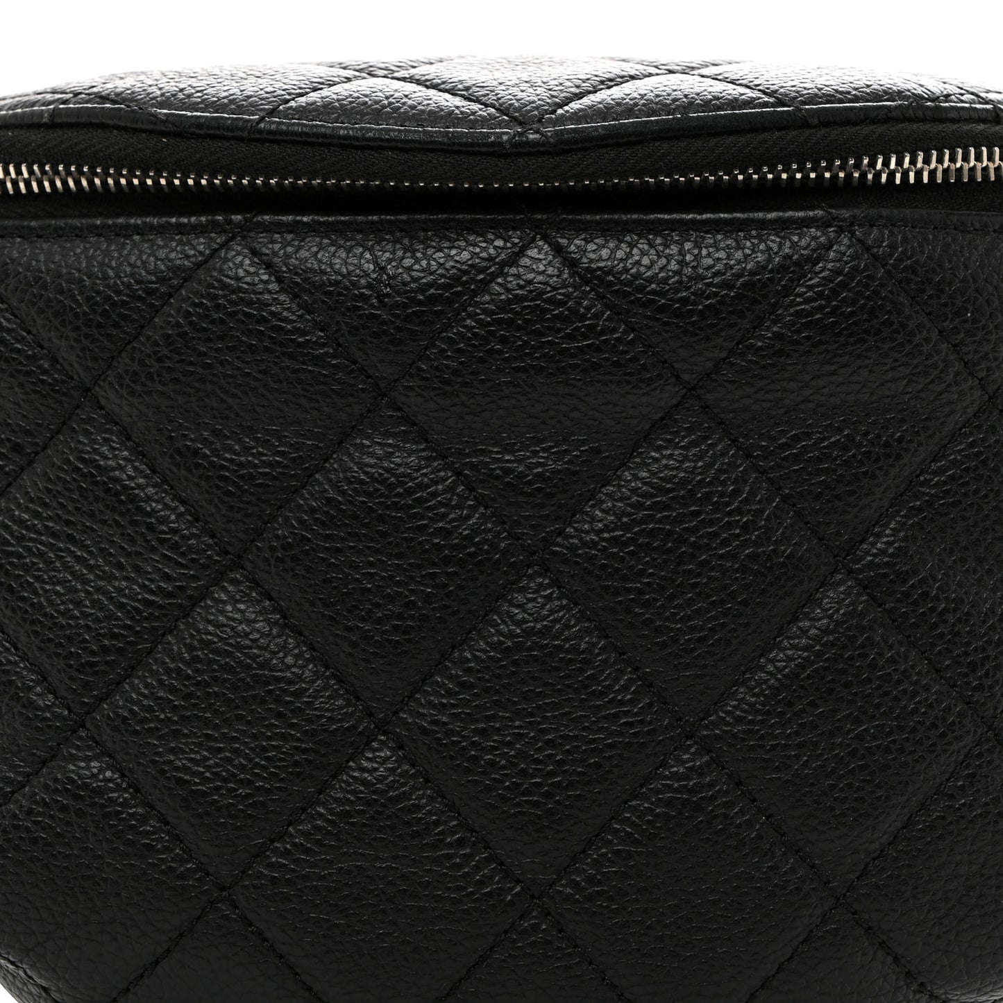 Grained Calfskin Quilted Waist Belt Bag Black