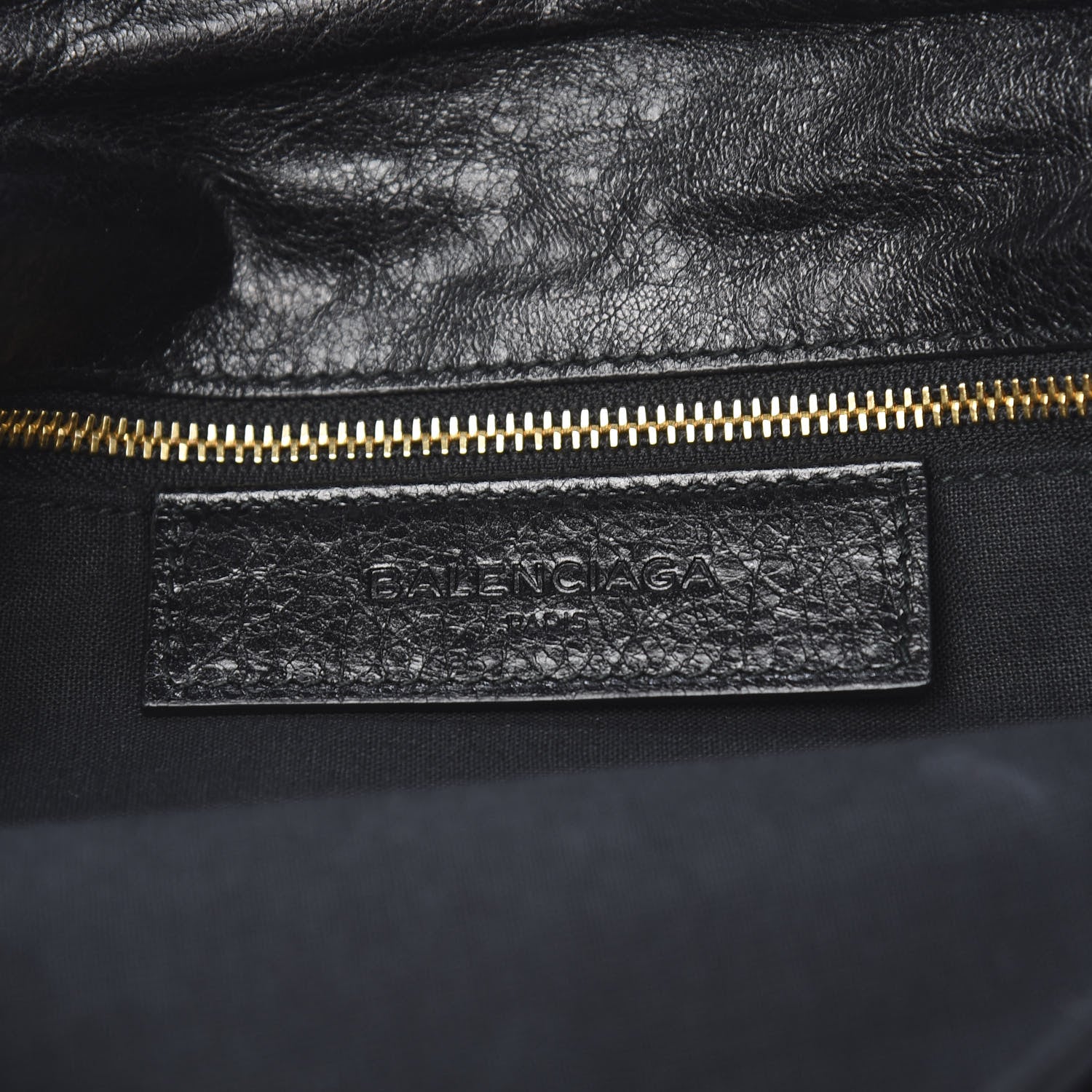 Balenciaga Agneau Giant 12 Gold Hardware Envelope Strap Clutch Black 6 of 12
