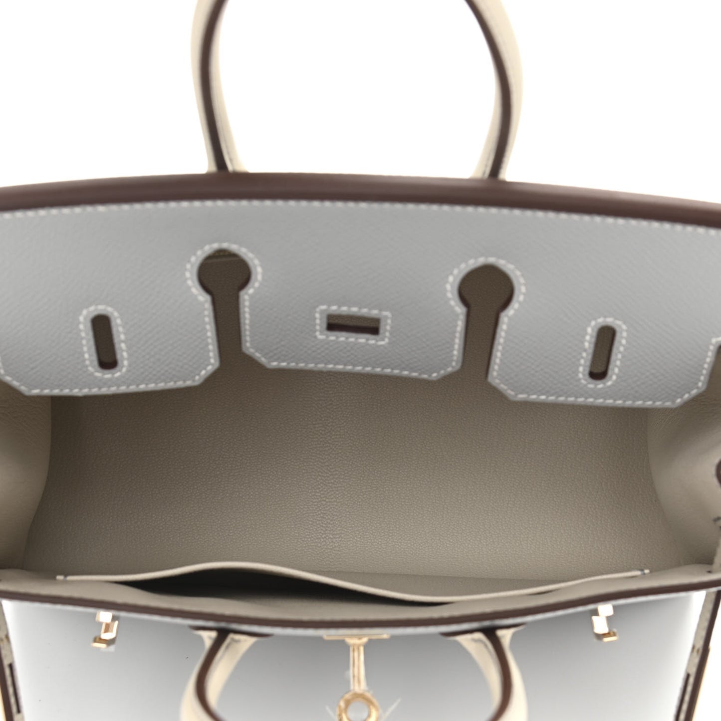 Epsom Horseshoe Birkin Sellier 25 Bleu Glacier Nata