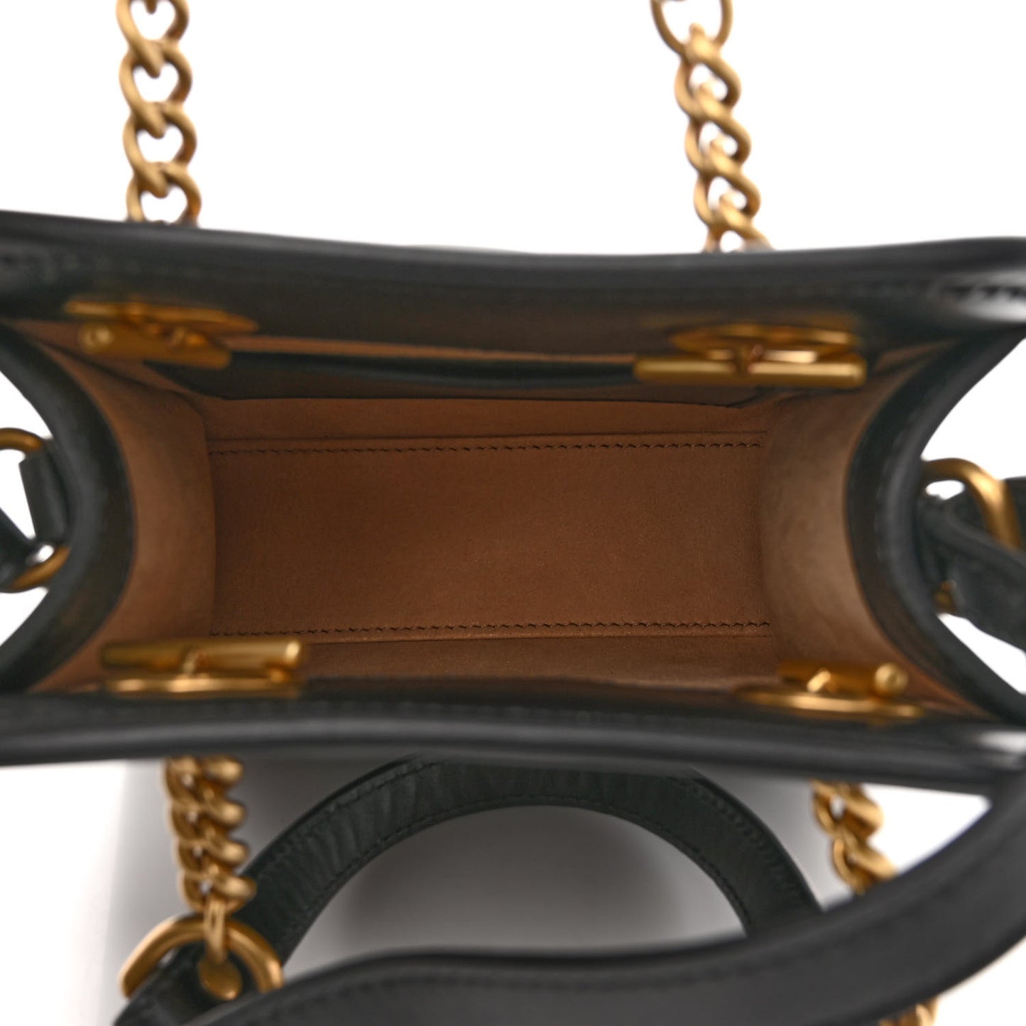 Calfskin Matelasse Chevron Mini GG Marmont Tote Black