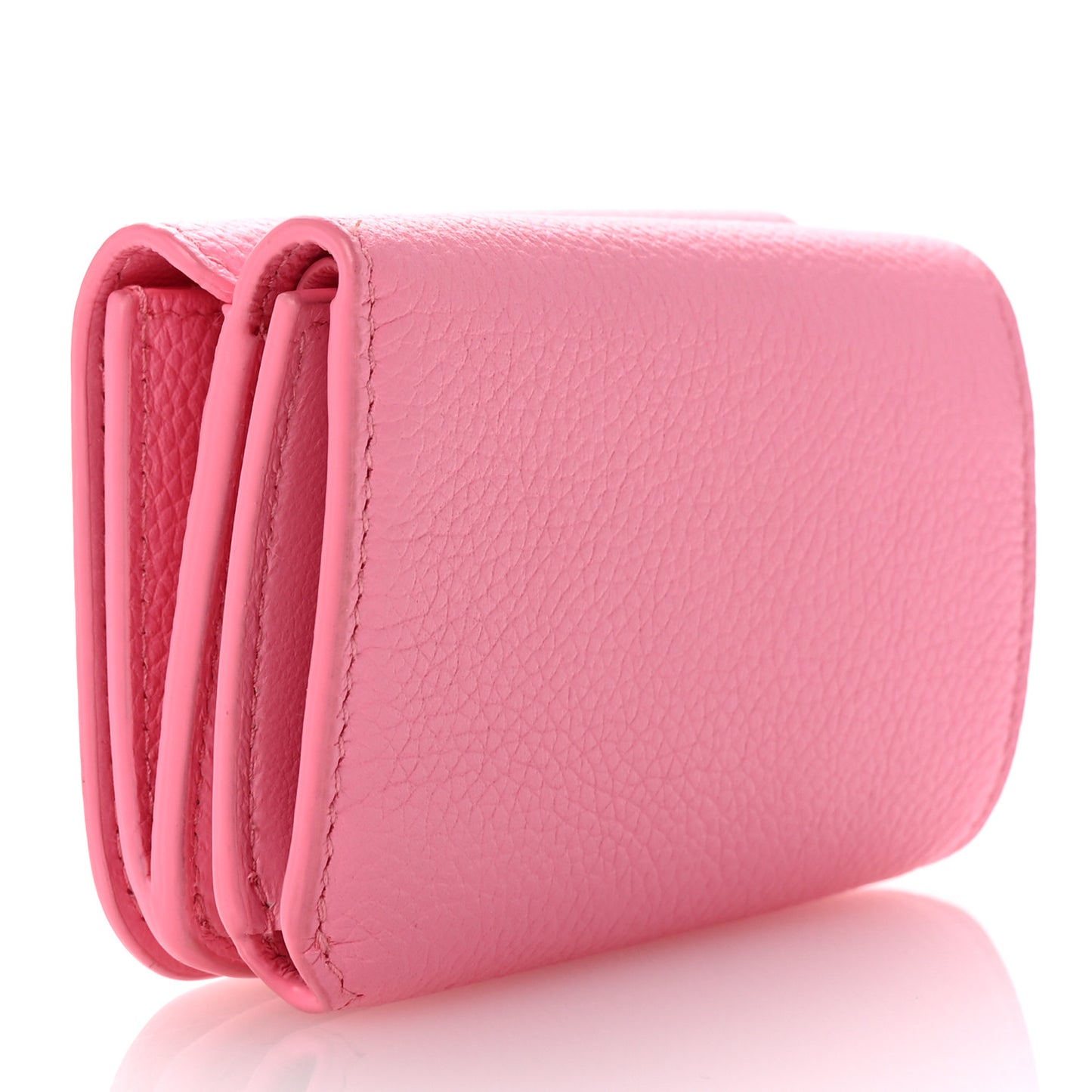 Calfskin Logo Everyday Mini Wallet Pink