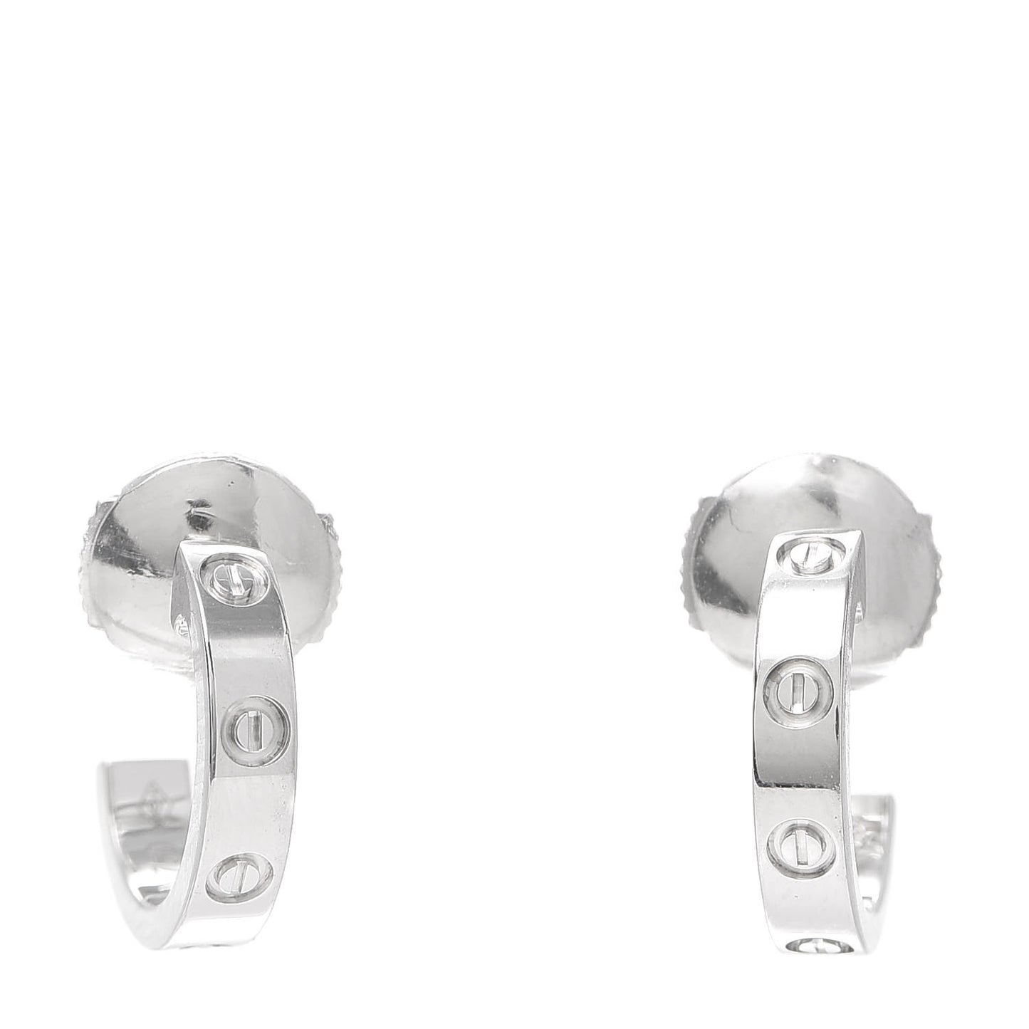 18K White Gold Small LOVE Hoop Earrings