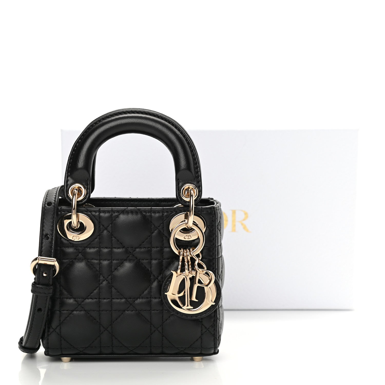 Christian Dior Lambskin Cannage Micro Lady Dior Black 10 of 10
