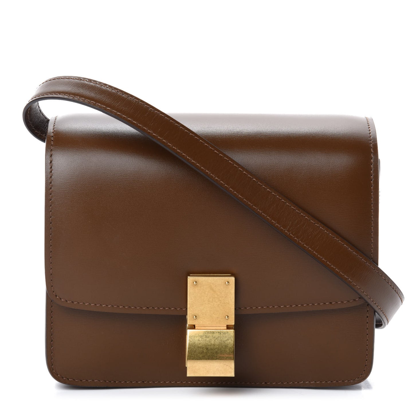 Smooth Calfskin Small Classic Box Flap Bag Camel