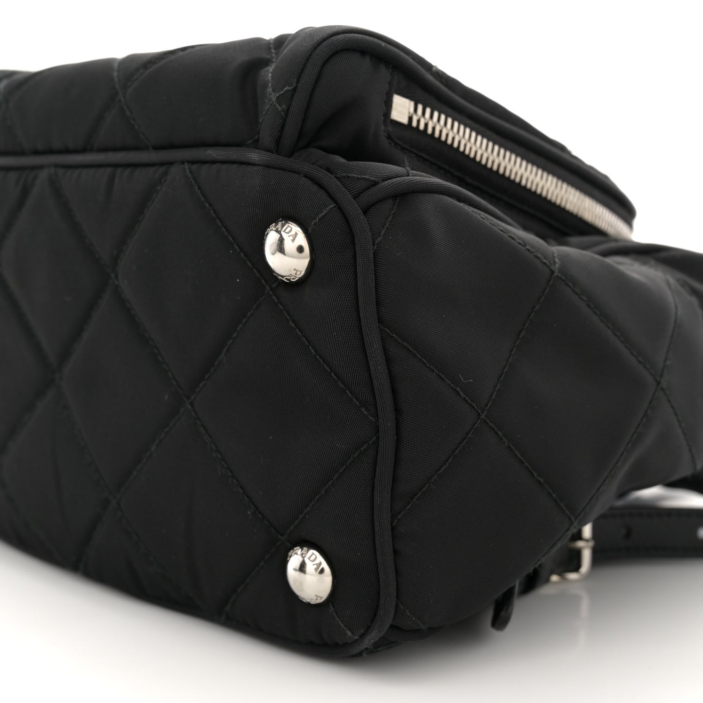 Nylon Tessuto Impuntu Quilted Backpack Black
