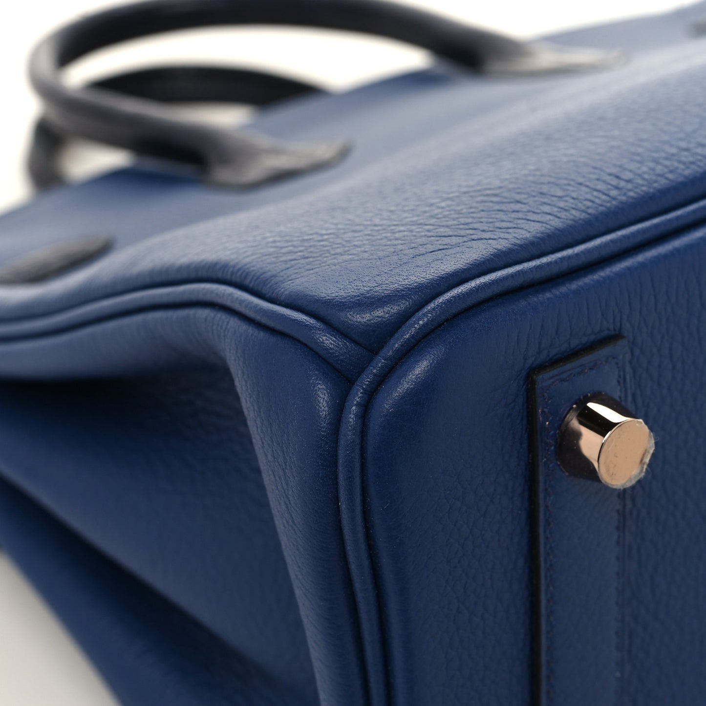 Taurillon Novillo Matte Alligator Birkin Touch 25 Bleu Saphir Marine