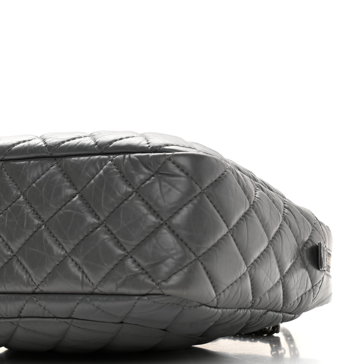 Aged Calfskin Quilted Large Reissue Camera Case Grey