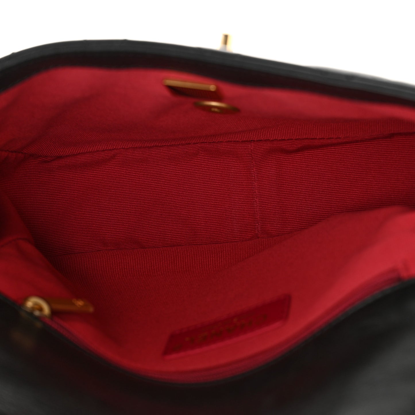 Glazed Calfskin Quilted Pearl Side Flap Black