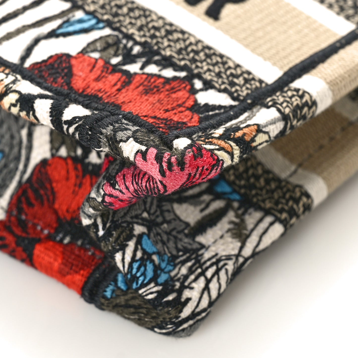 Canvas Embroidered Mille Fleurs Mini Book Tote Multicolor