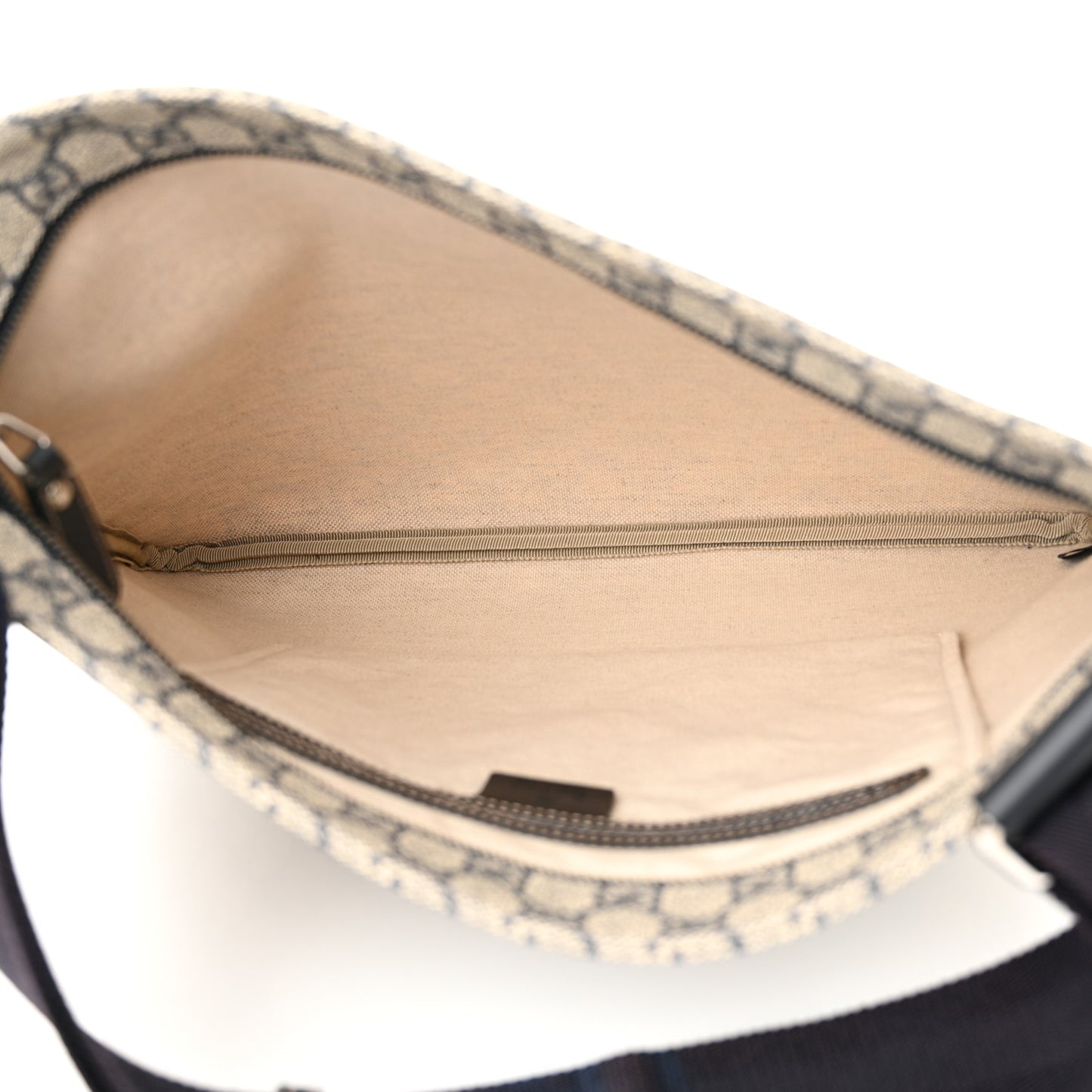 GG Plus Monogram Large Flat Messenger Bag Beige Blue