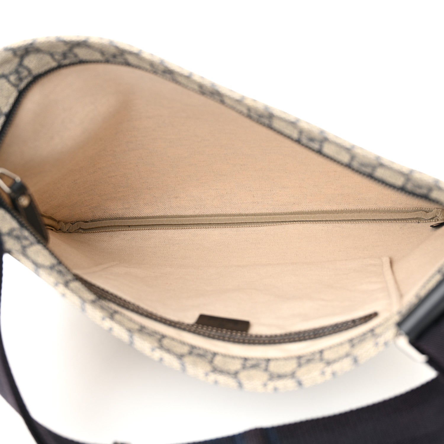 Gucci GG Plus Monogram Large Flat Messenger Bag Beige Blue 5 of 10
