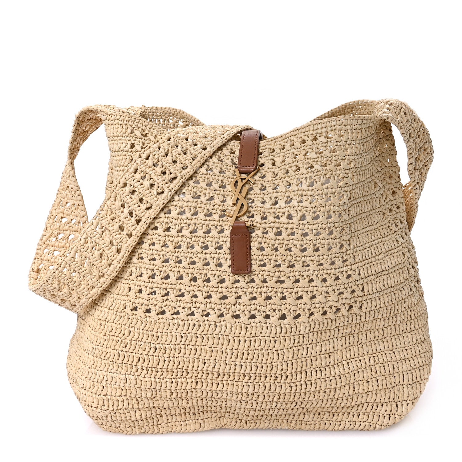 Saint Laurent Raffia Monogram Hobo Naturale 1 of 10