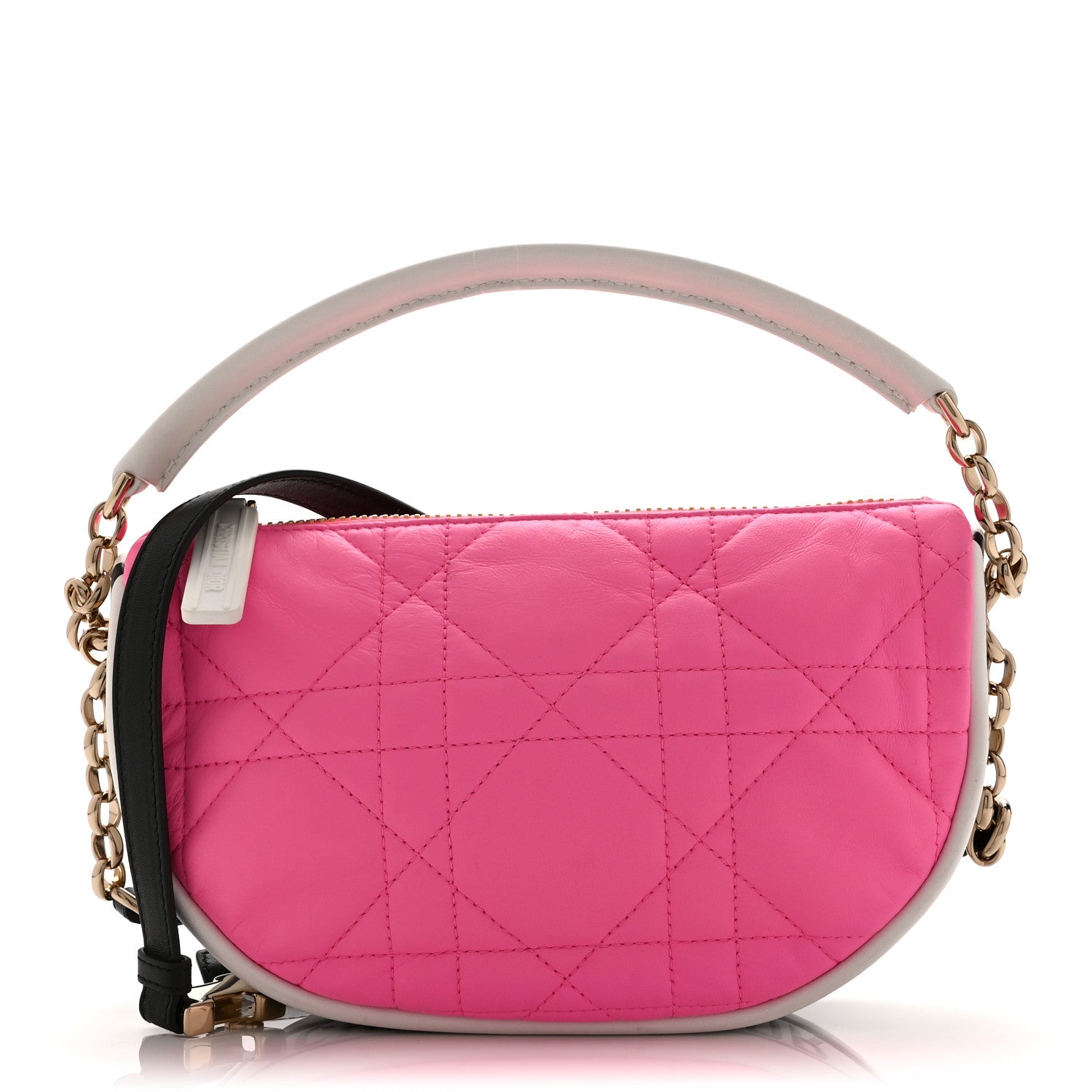 Christian Dior Lambskin Cannage Small Dior Vibe Hobo Bag Pink